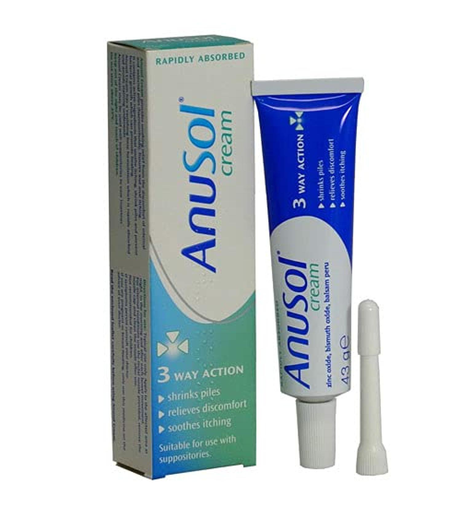 Anusol Cream for Haemorrhoids Treatment - Shrinks Piles Relieves Discomfort and Soothes Itching 43g