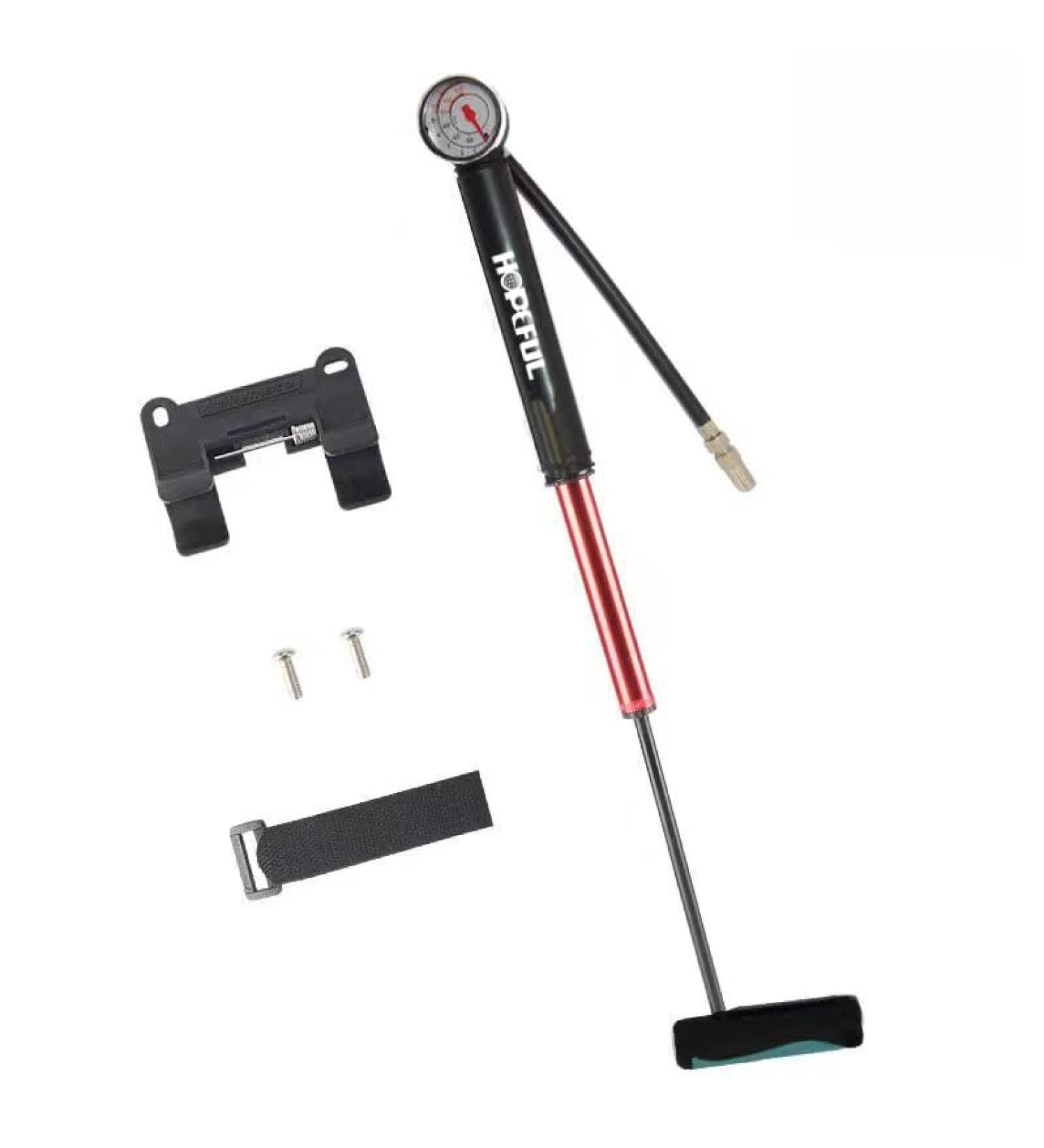 Portable High Pressure Air Pump with Gauge for Soccer, Basketball, Volleyball | Compact Hand Inflator for Cycling - Presta/Schrader Compatible - Black - Buy Online on GoSupps.com