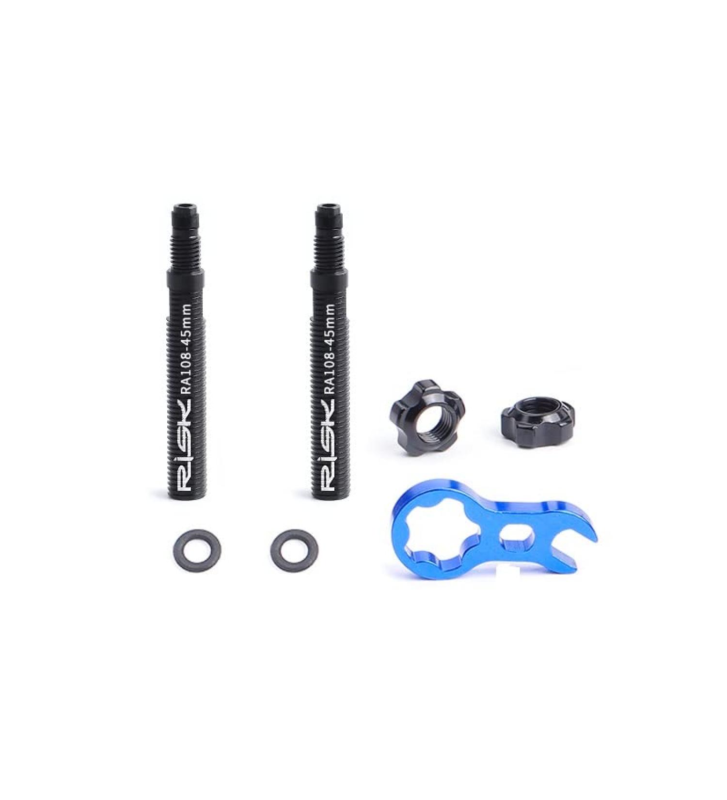 Bike Bicycle Tubeless Presta Valve Extender Extension Pack (2pcs) 45mm & 80mm - Removable Core Wrench Included - Buy Online on GoSupps.com