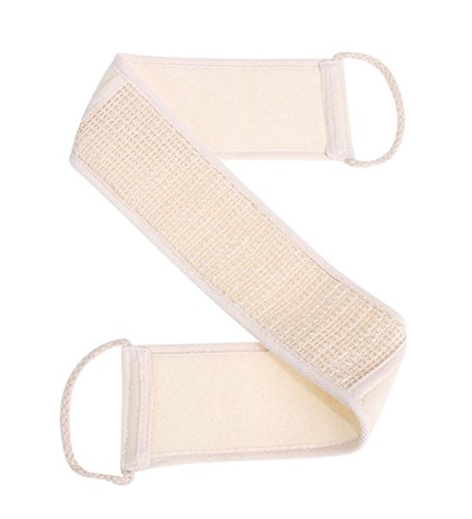 AKOAK Natural Cotton and Linen Bath Towel with Exfoliating Massage Brush - 1 Pack - Buy Online on GoSupps.com