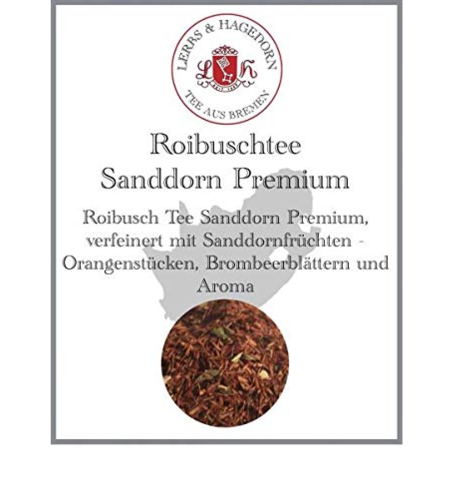  Lerbs & Hagedorn Lerbs & Hagedorn Rooibos Premium Sea Buckthorn Tea | 250 g (approx. 21 litres) Sea buckthorn berries orange pieces blackberry leaves - Buy Online on GoSupps.com