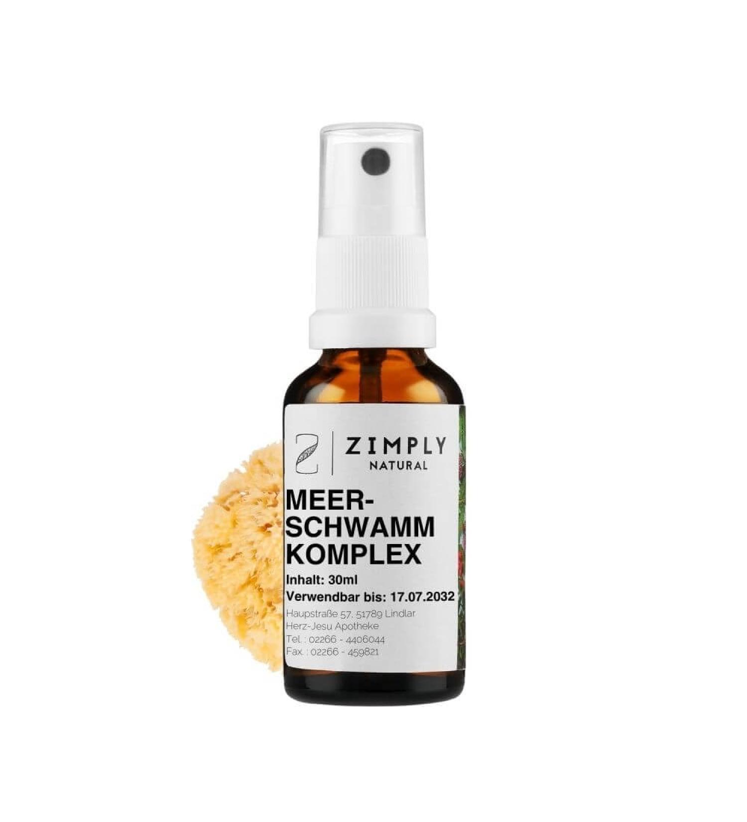 ZIMPLY NATURAL Sea Sponge Complex - 100% Euspongia officinalis Plant Product - Natural Soft 30 ml - Buy Online on GoSupps.com