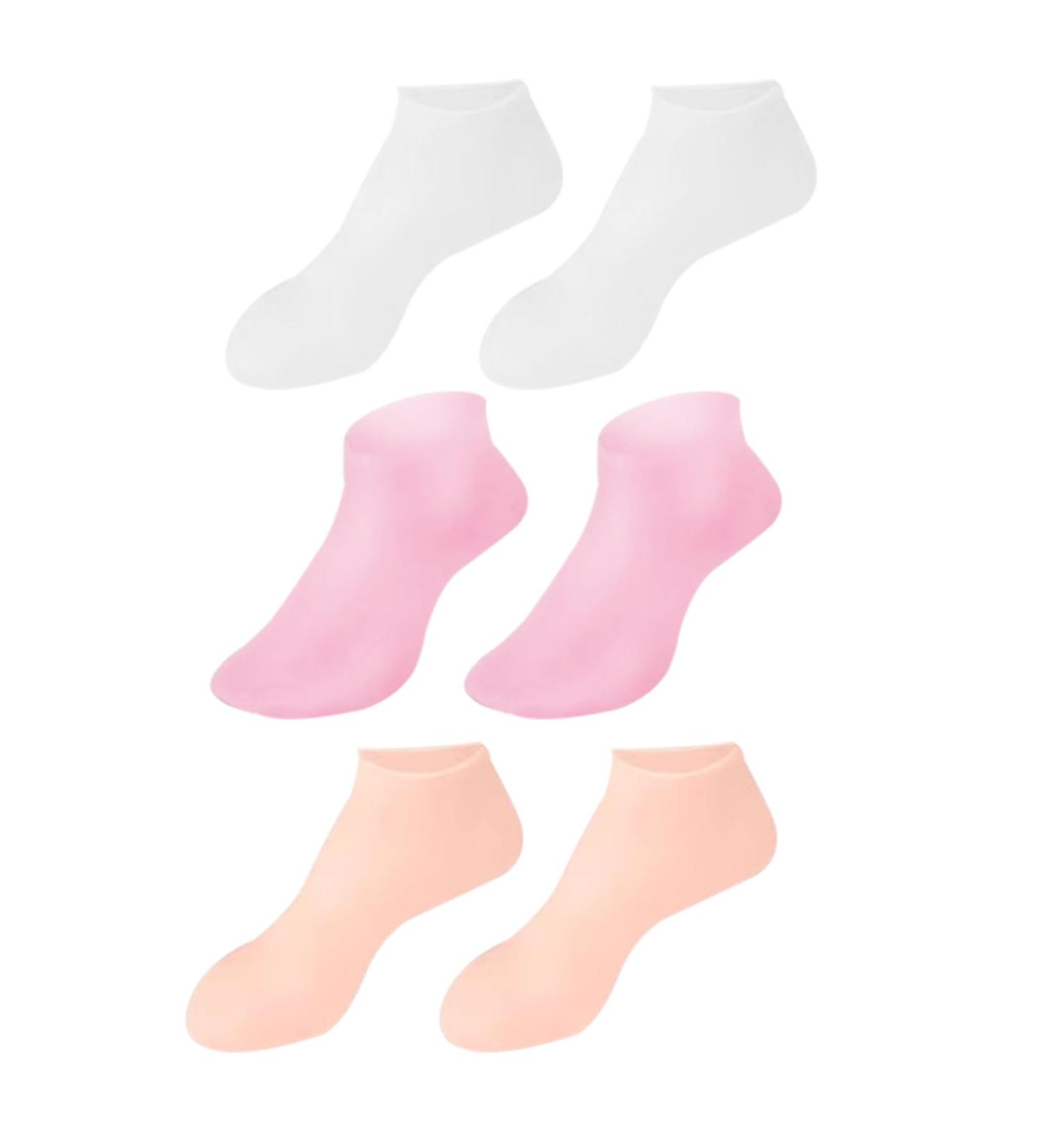 Silicone Socks for Dry Cracked Feet Women Silicone Socks for Dry Cracked Feet 3 Pairs Silicone Moisturizing Socks Anti Slip Women Spa Pedicure Gel Socks Aloe Sock for Softening Rough Skin Calluses - Buy Online on GoSupps.com