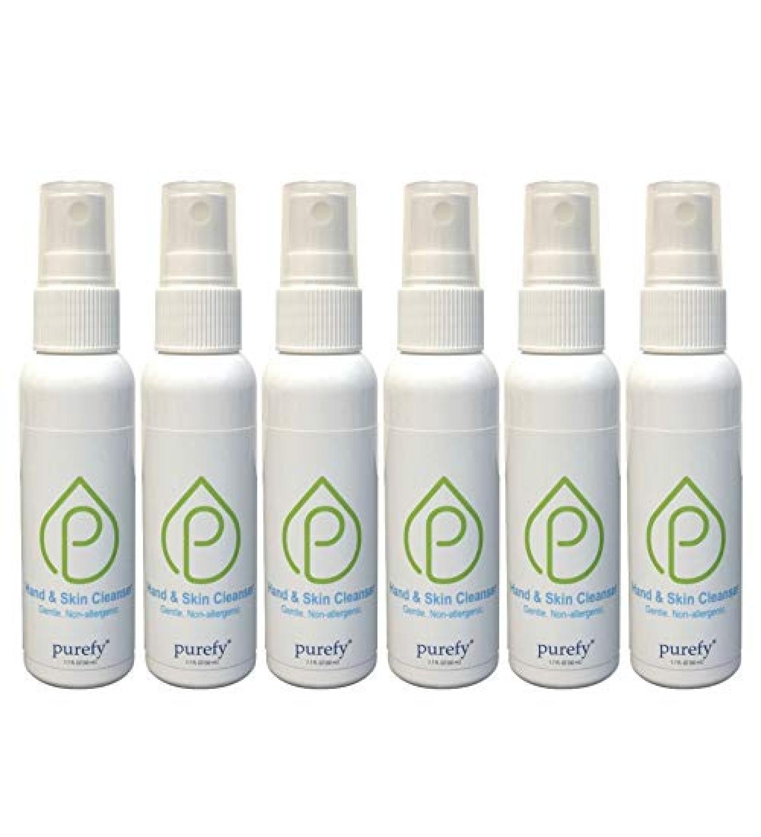 PUREFY Hand and Skin Cleanser (50ml 6pk) - Hypoallergenic Antimicrobial Technology for Sensitive Skin - Defends Against Eczema, Dermatitis, and Acne - Buy Online on GoSupps.com