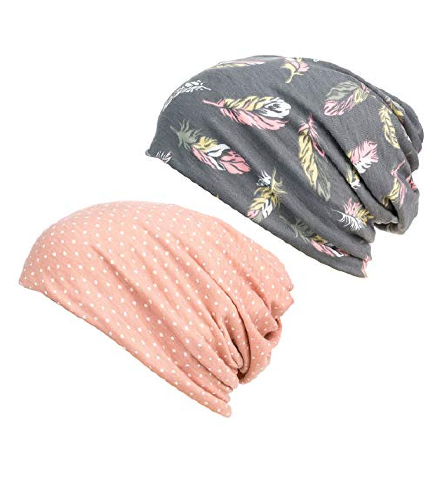 HONENNA Printed Turban Headband Chemo Cap - Gray+Spot Sleep Beanie - Buy Online on GoSupps.com