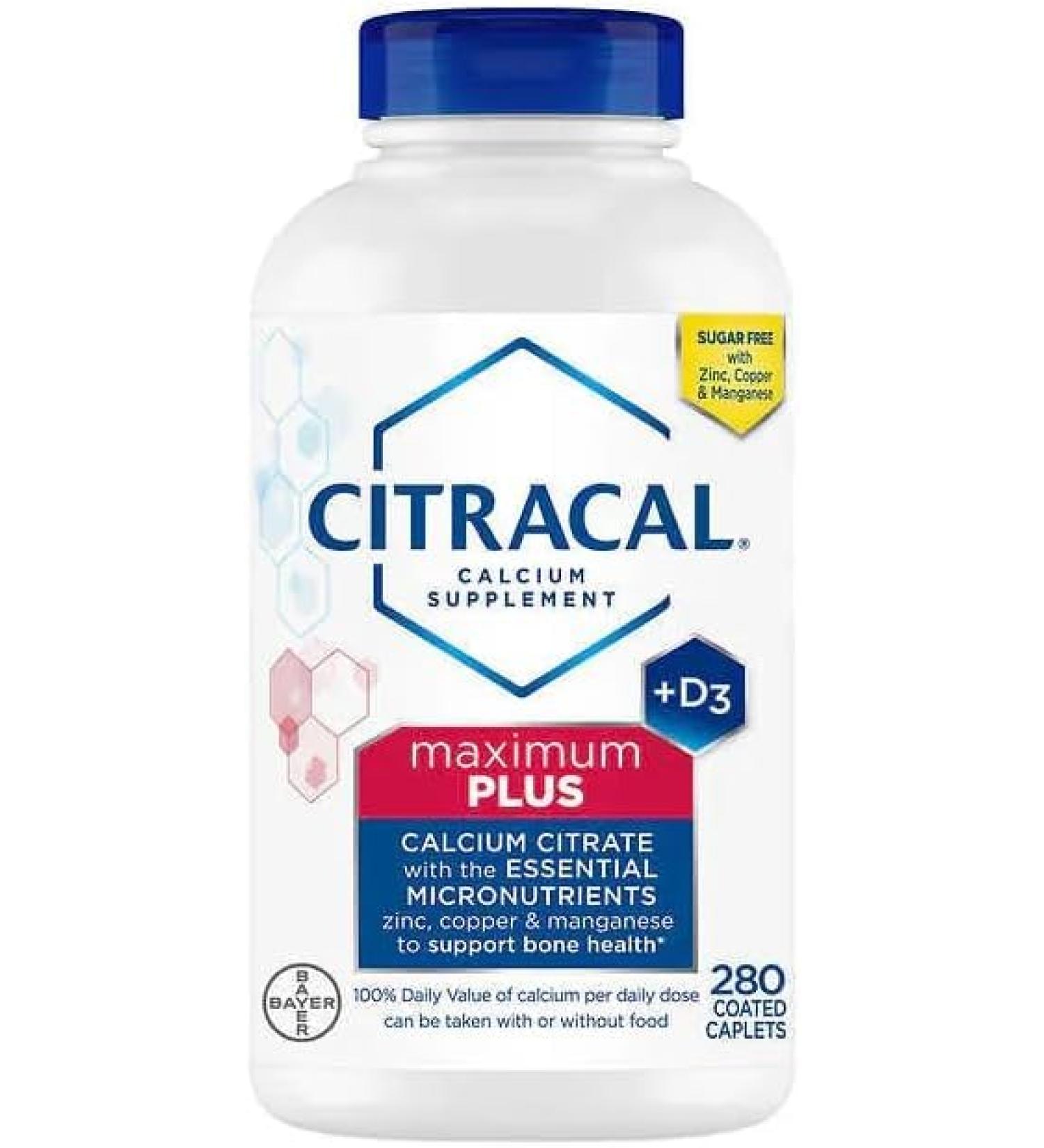 Cita Maximum Plus Calcium Citrate + D3 280 Caplets +Better Guide