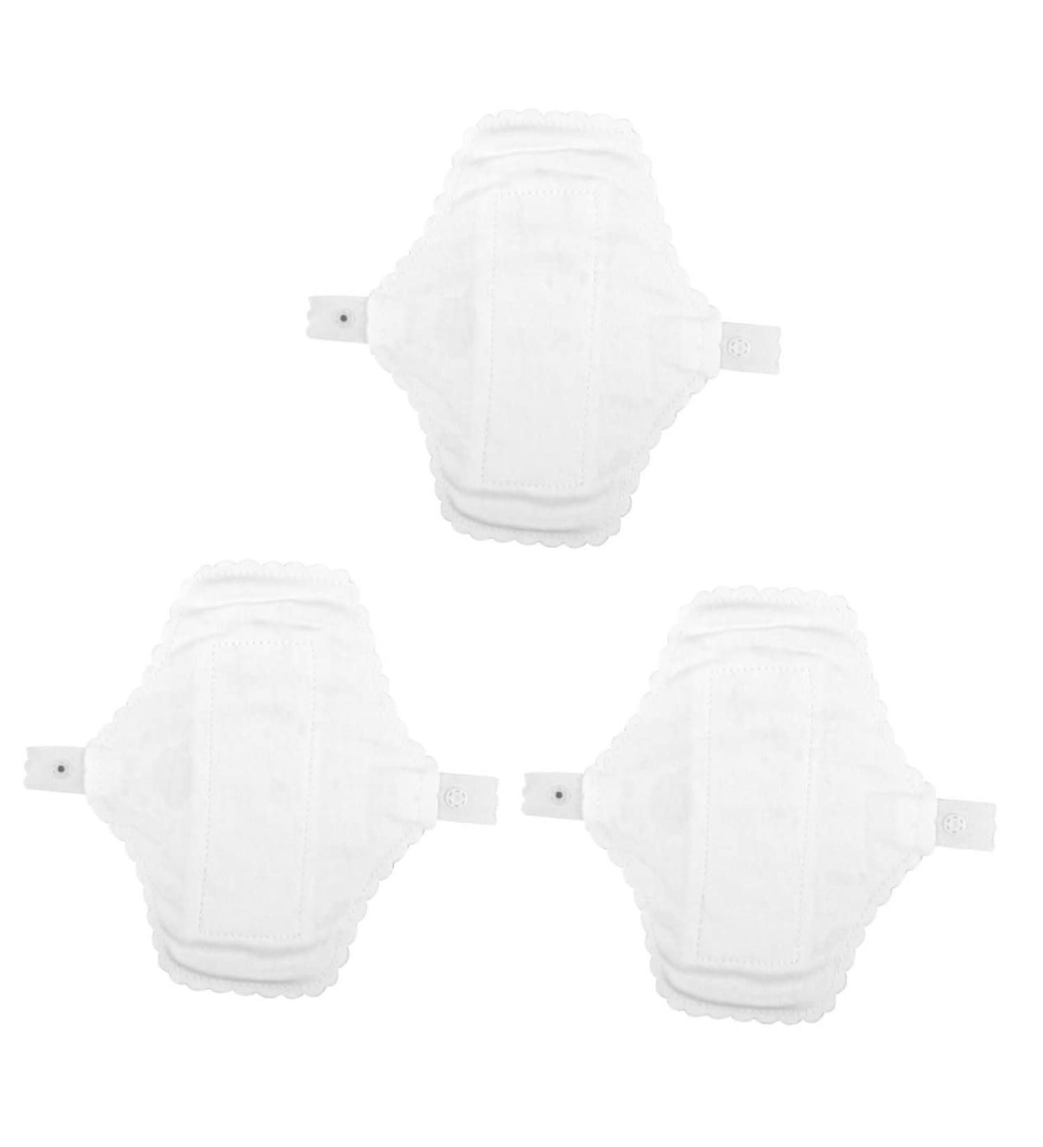Cotton Mama Pads Washable & Reusable Menstrual Cloth Napkins - 3pcs Panty Liners Set with Lace Detail - Eco-Friendly Women's Briefs Cloth Pads - Cotton Pad 1 Count - Buy Online on GoSupps.com