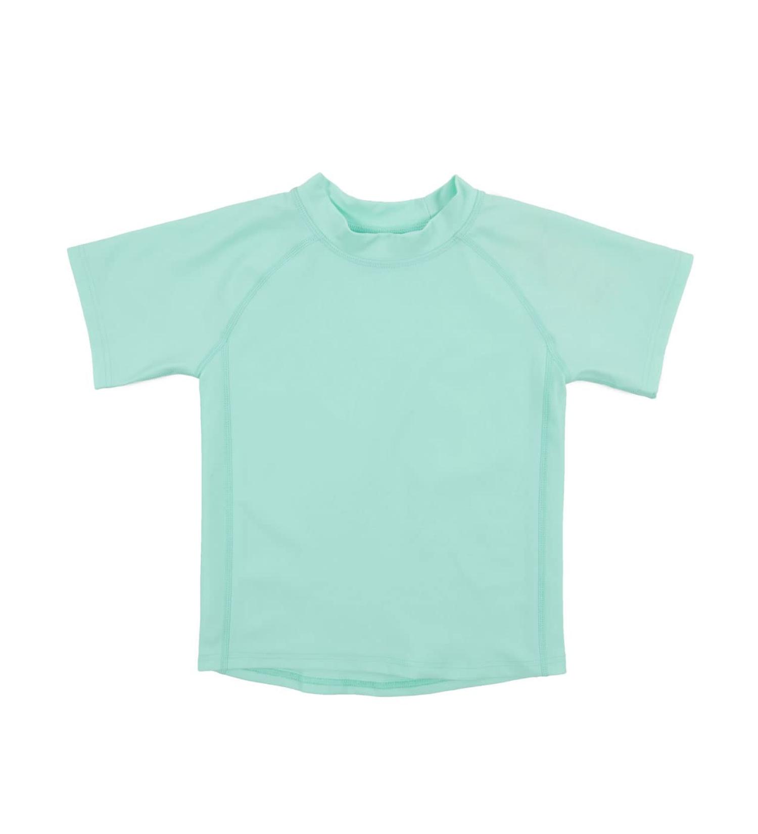 Leveret Short Sleeve Baby Boys Girls Rash Guard Sun Protected UPF + 50 Kids & Toddler Swim Shirt (12 Months-5 Toddler) 5 Years Aqua