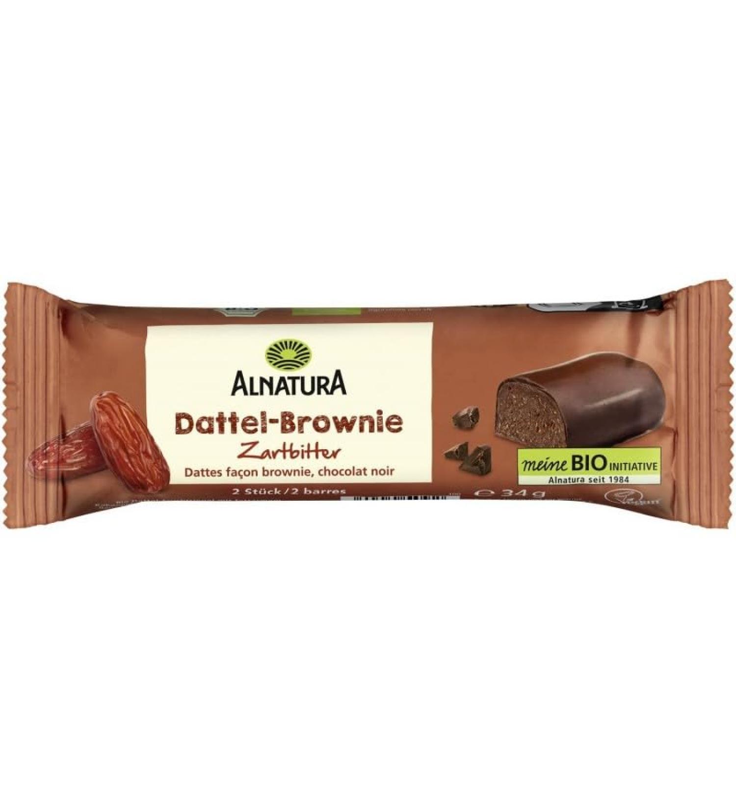 ALNATURA - Alnatura Barre De Brownie Aux Dattes 34G Bio - Lot De 8 - Vendu Par Lot