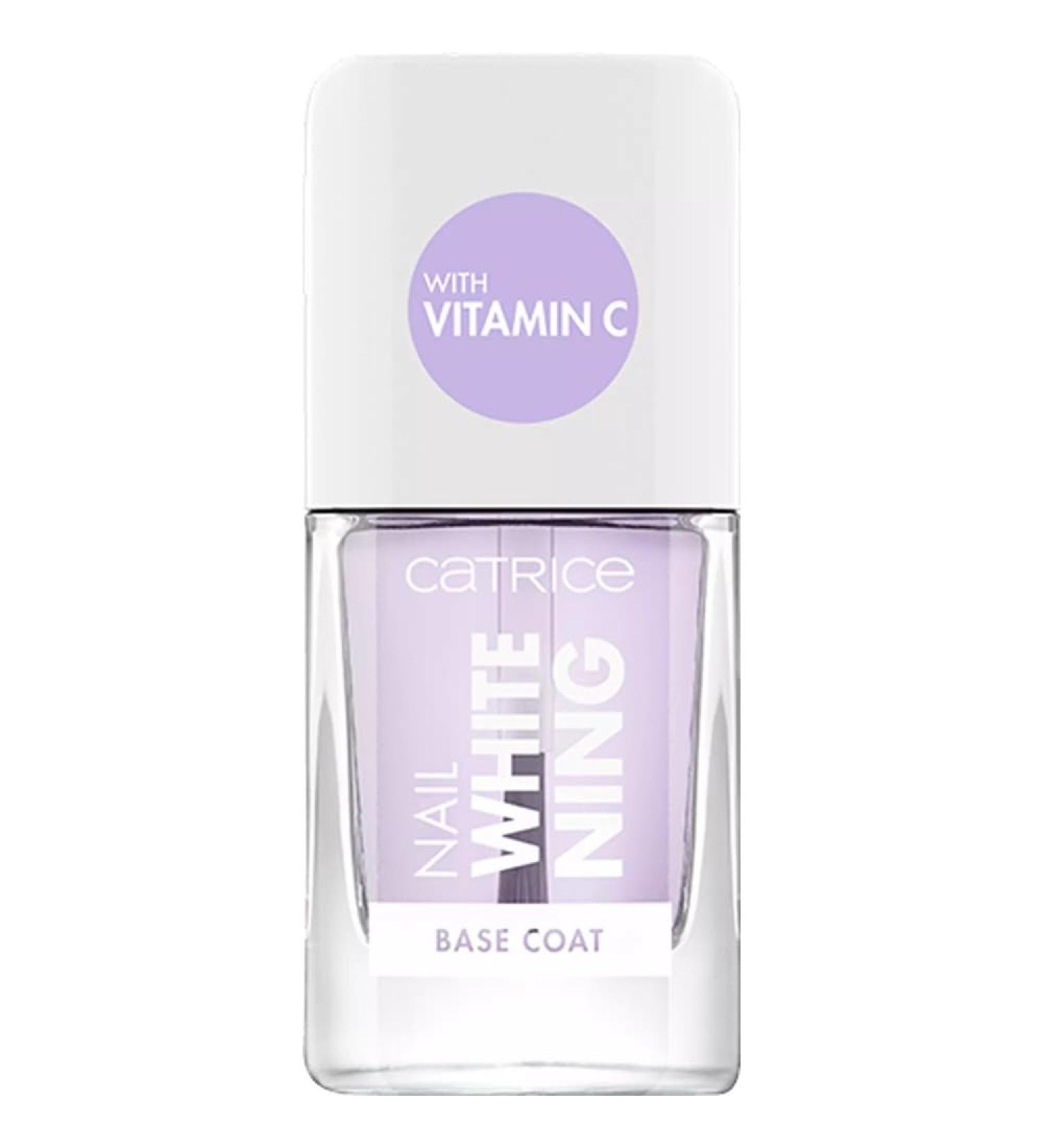 Catrice Nail Whitening Base Coat Nail Care Nail Care Transparent brightening long -lasting protective translucent without acetone vegan microplastics particles free (10.5 ml)