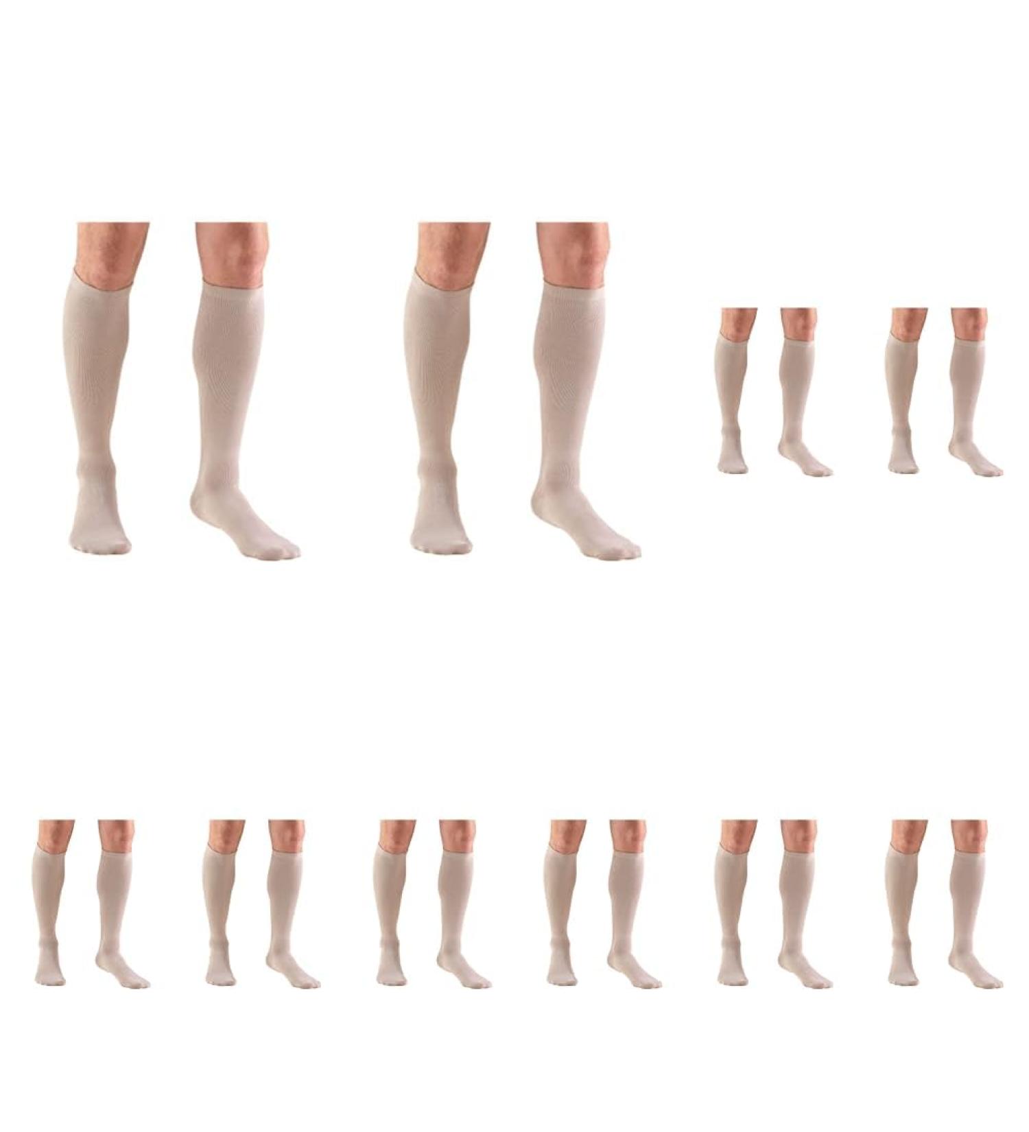 Buy Truform Compression Socks 8-15 mmHg for Men | Knee High Dress Socks in Tan Large - Pack of 5 - Buy Online on GoSupps.com