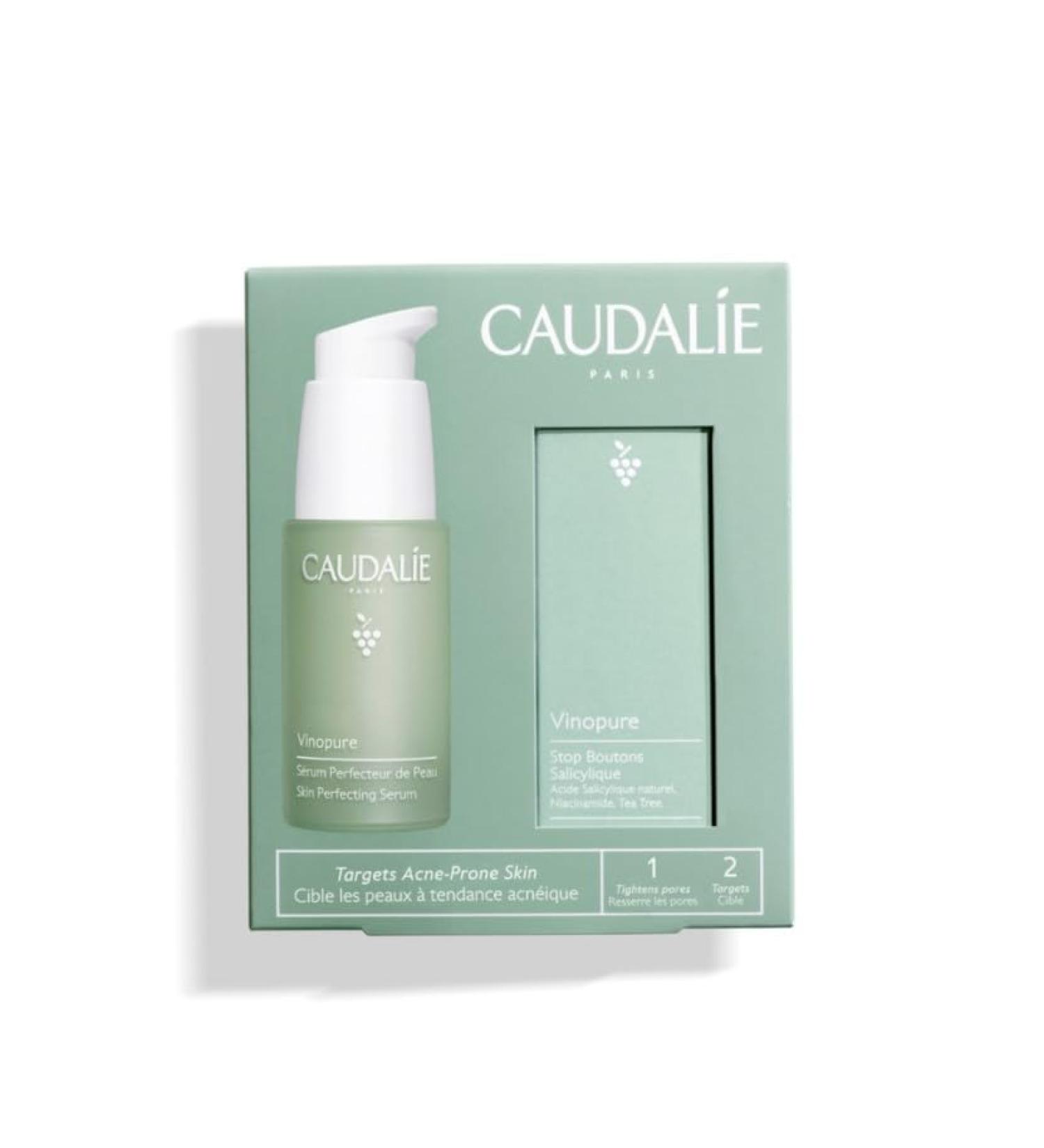 Caudalie Acne-Prone Skin Essentials Set | Salicylic Acid Serum & Free Spot Solution - Best for Clear Skin - Buy Online on GoSupps.com
