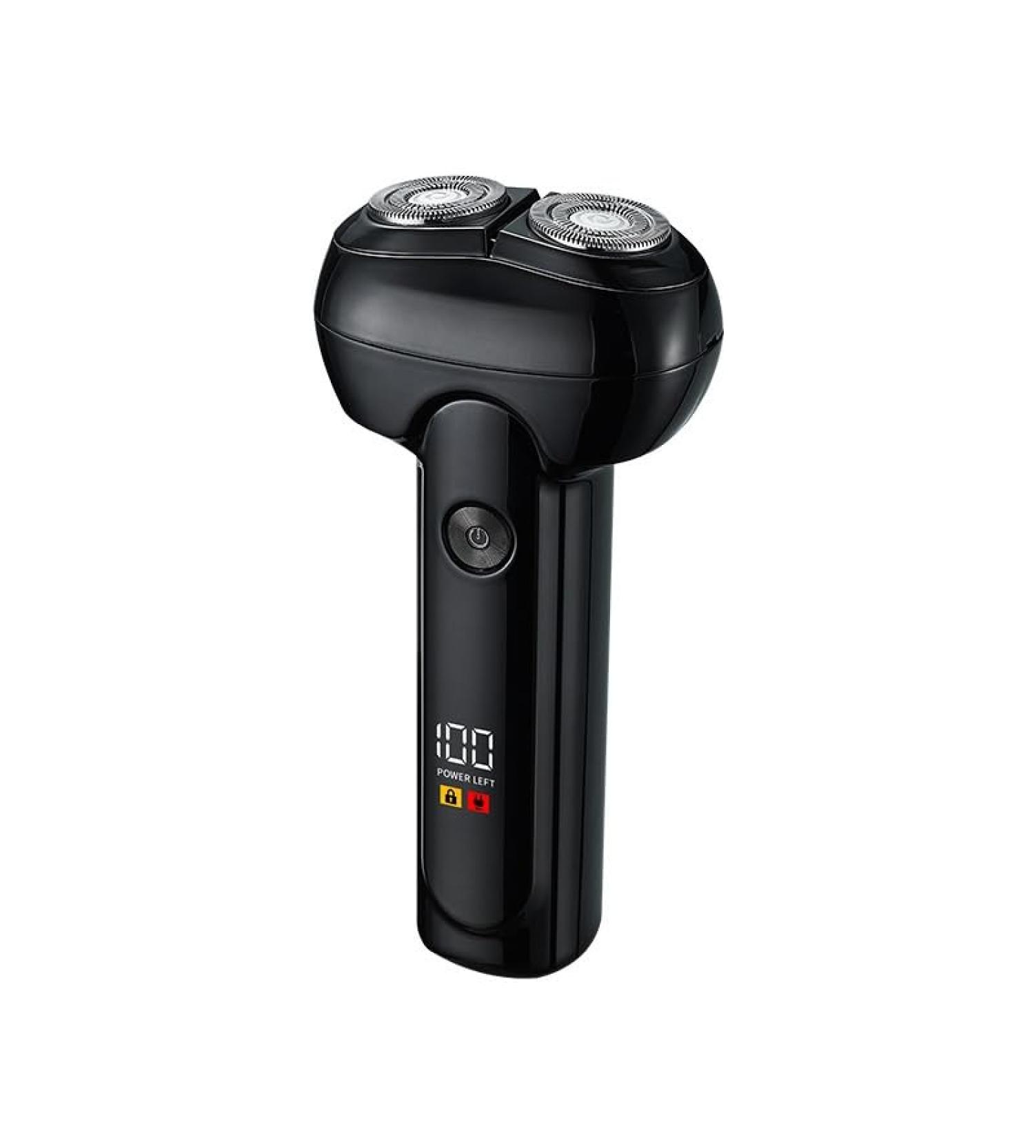 Men's electric razor portable mini razor small smart beard knife dry and wet available USB charging a gift for dad's boyfriend (Night black +2 cutter head) - Buy Online on GoSupps.com