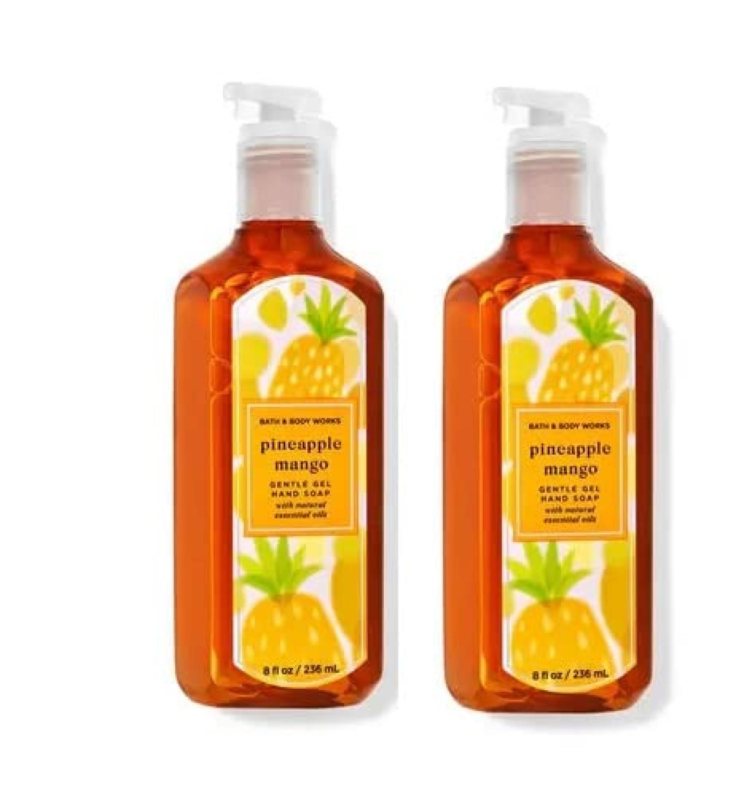 Bath & Body Works Pineapple Mango Gentle Gel Cleansing Hand Soap 2 Pack 8 oz. (Pineapple Mango)