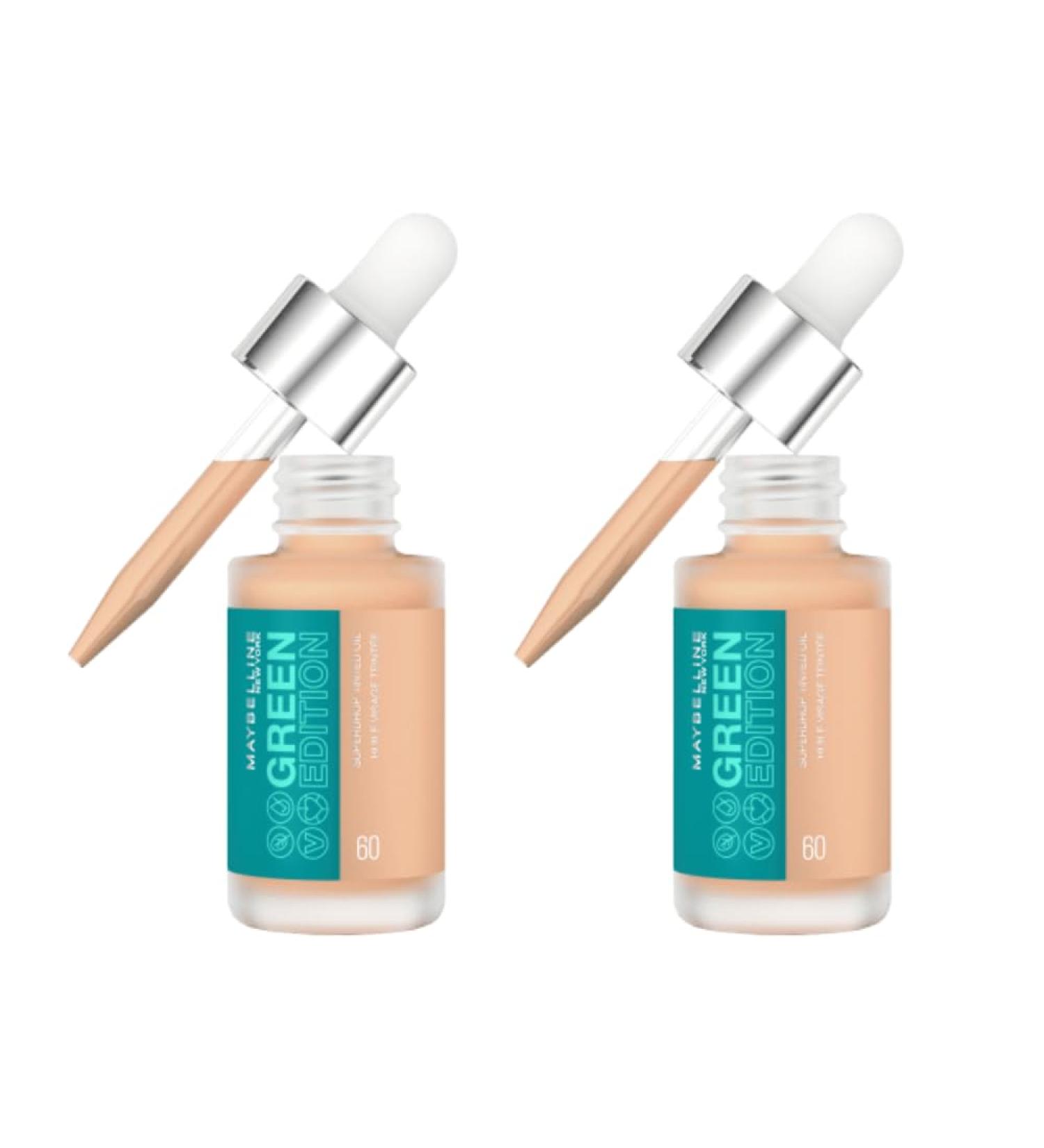 Maybelline New York Green Edition Superdrop Tinted Oil Foundation 20ml - Shade 60 - 2 Count