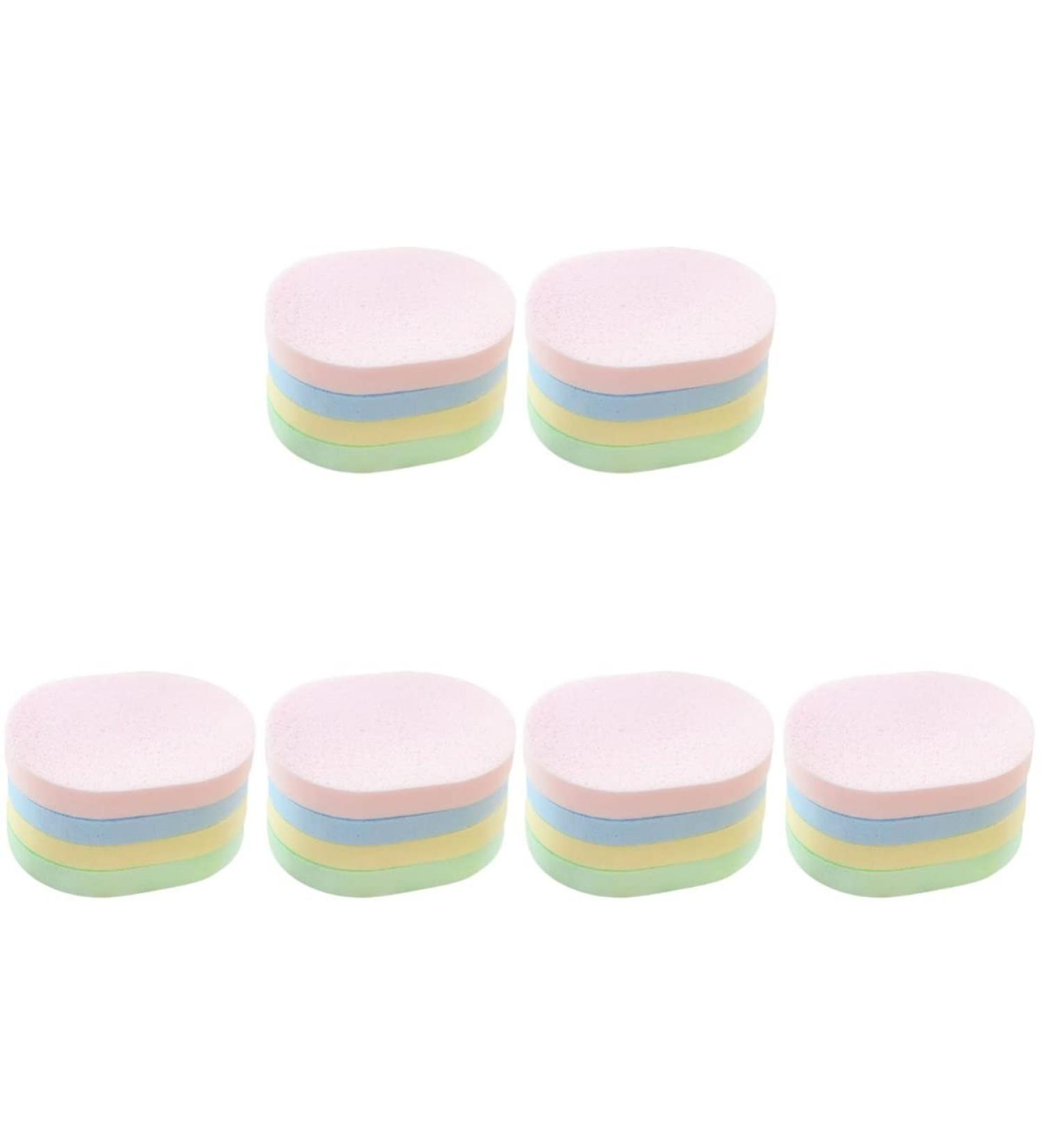 Buy FRCOLOR 24 Pcs Powder Puff Makeup Removal Sponge Pad | Colorful Exfoliation & Bath Loofah | Facial Cleaning & Scrubber Pads - International Shipping Available - Buy Online on GoSupps.com