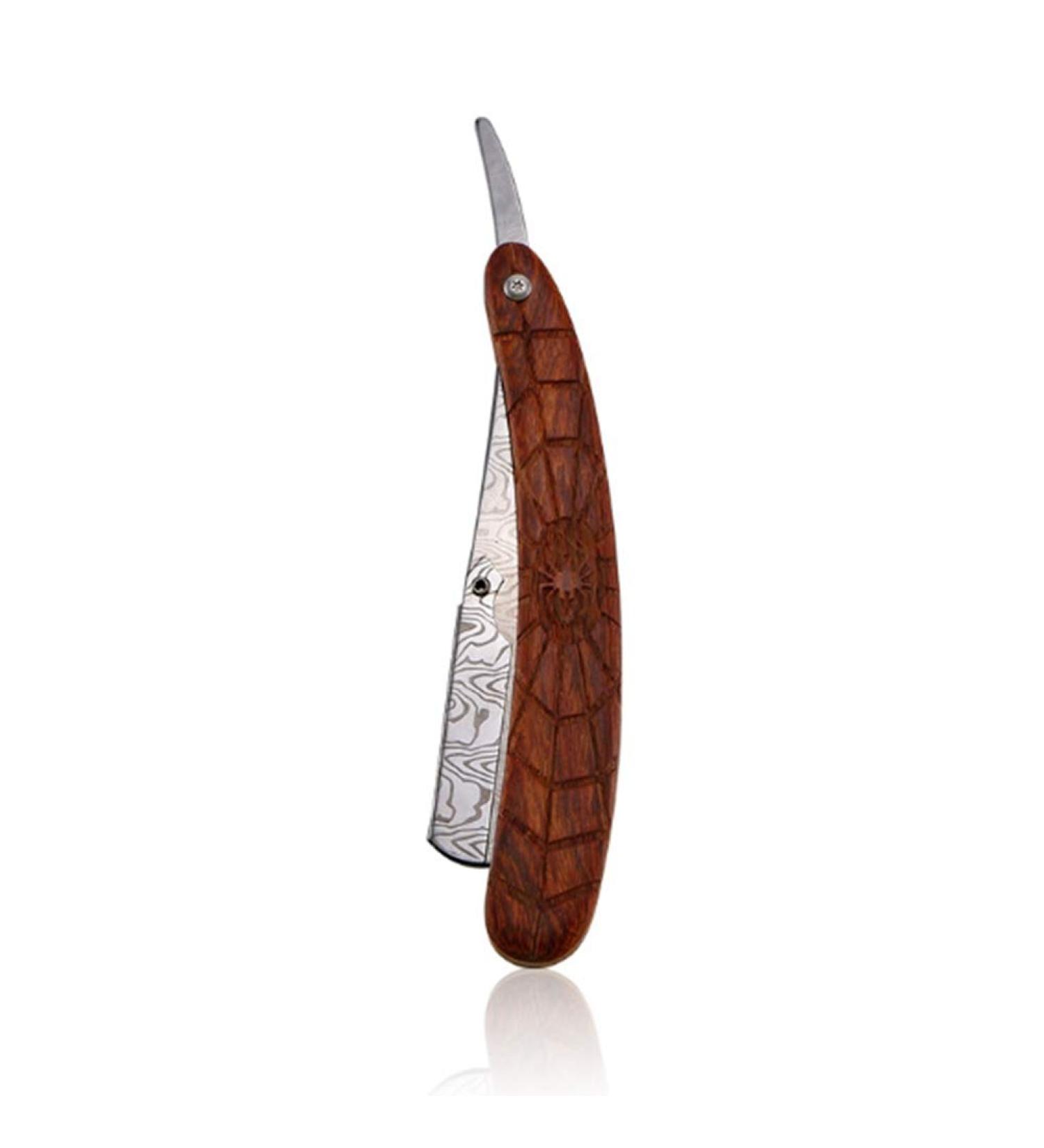 Stainless Steel Straight Razor with Spider Grain Handle | Men's Wet Shaving Tools for a Perfect Shave - Buy Online on GoSupps.com