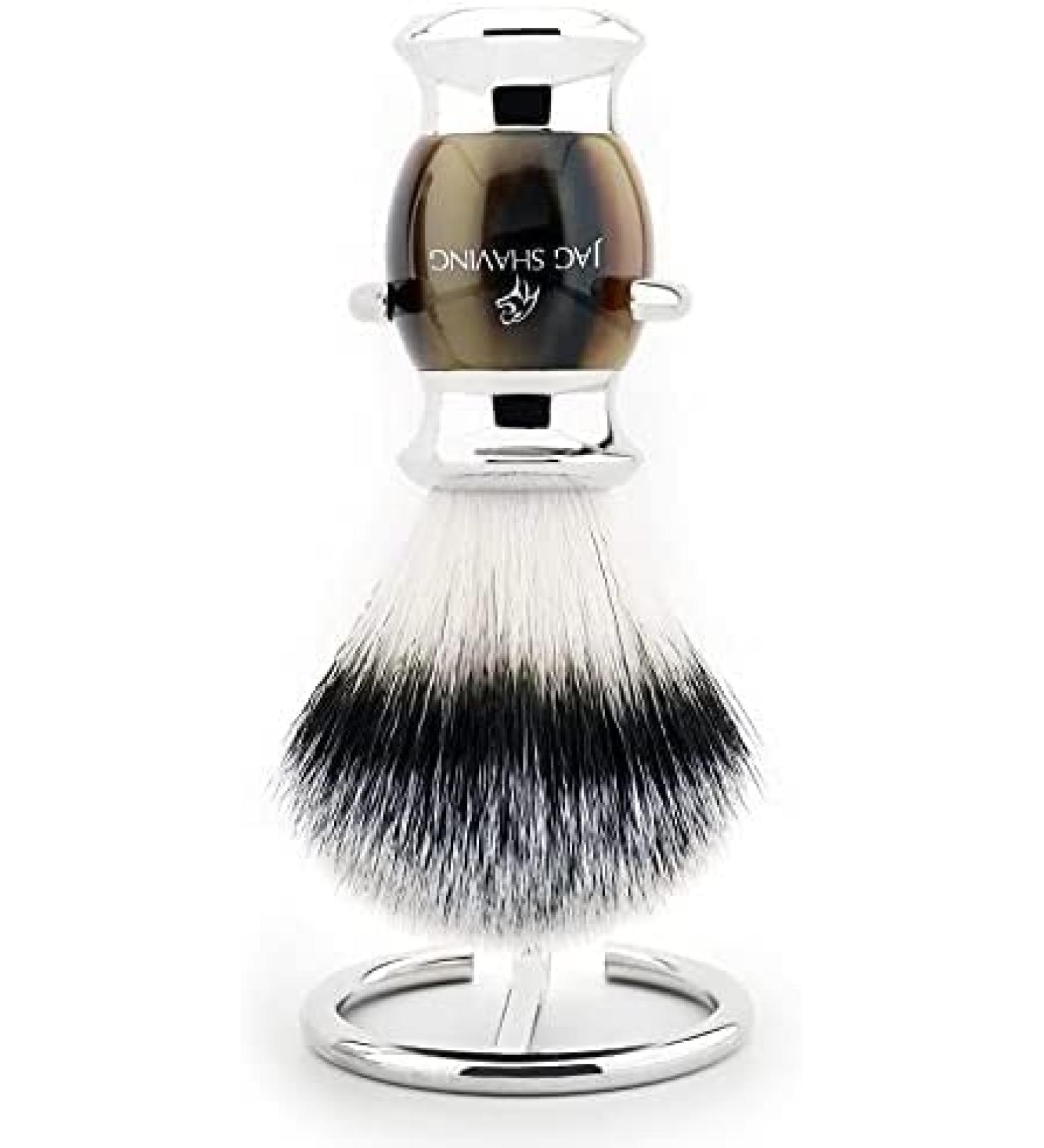 Jag Shaving synthetic beard brush with stainless steel support for men