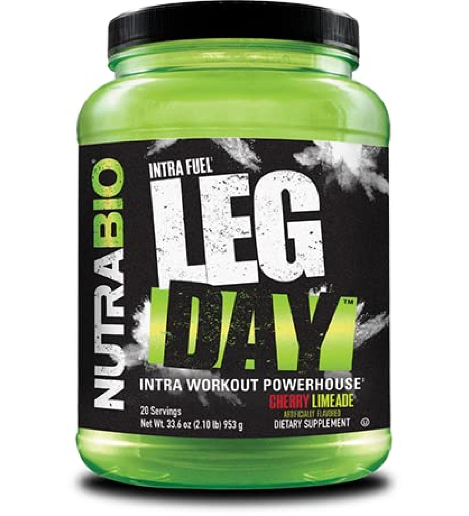 NutraBio Leg Day Intra Carb Supplement - Advanced EAA/BCAA Amino Acid Formula with Electrolytes for Recovery - Cherry Lime Flavor 20 Servings - Buy Online on GoSupps.com
