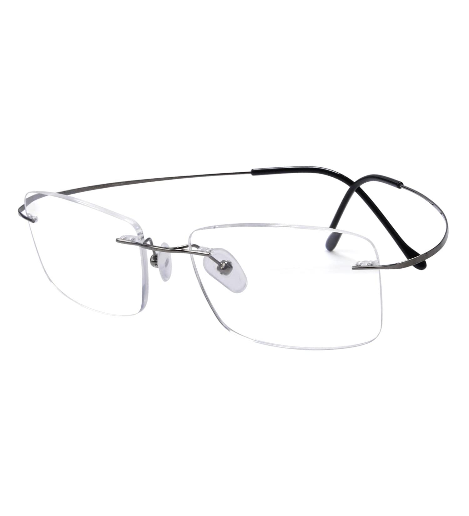 Eyekepper Titanium Rimless Reading Glasses for Men - Gunmetal 55mm Lens Width 2.5x Magnification - International Shipping Available - Buy Online on GoSupps.com
