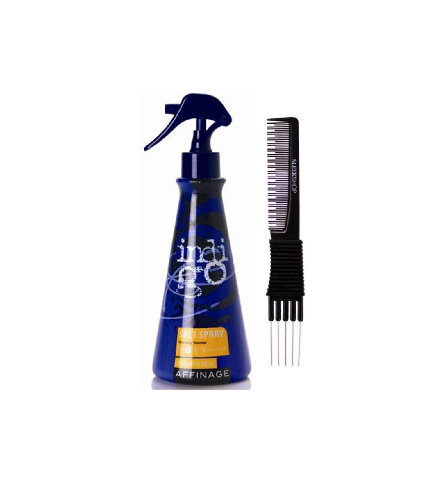 yper Affinage Indigo Salt Spray Volumising Texturizer (8.5 oz) with Teasing Comb Pack 1