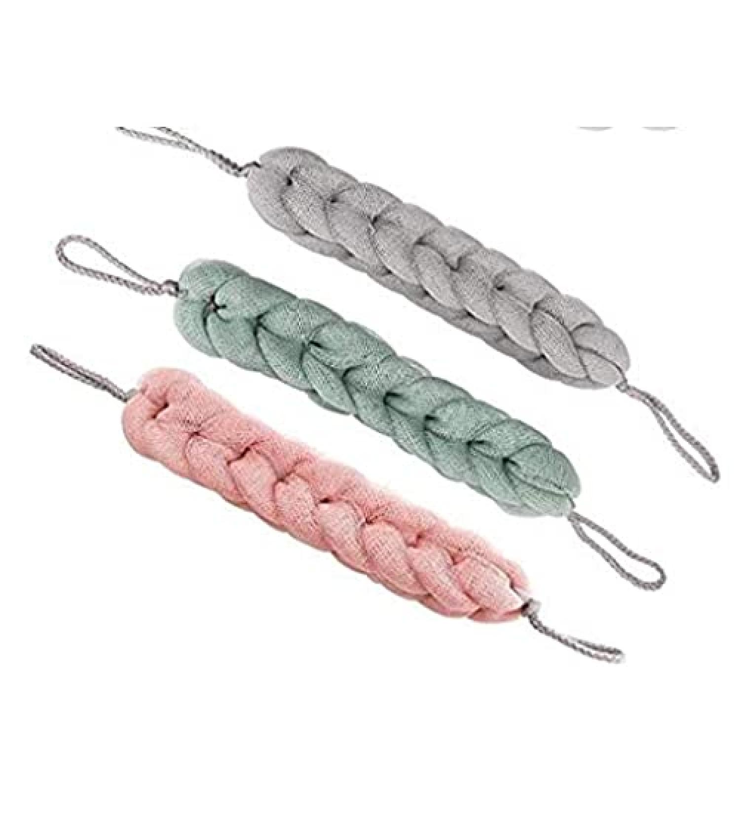 3Pcs Exfoliating Body Scrub Mesh Loofah Set with Rope Handles - Buy Online on GoSupps.com