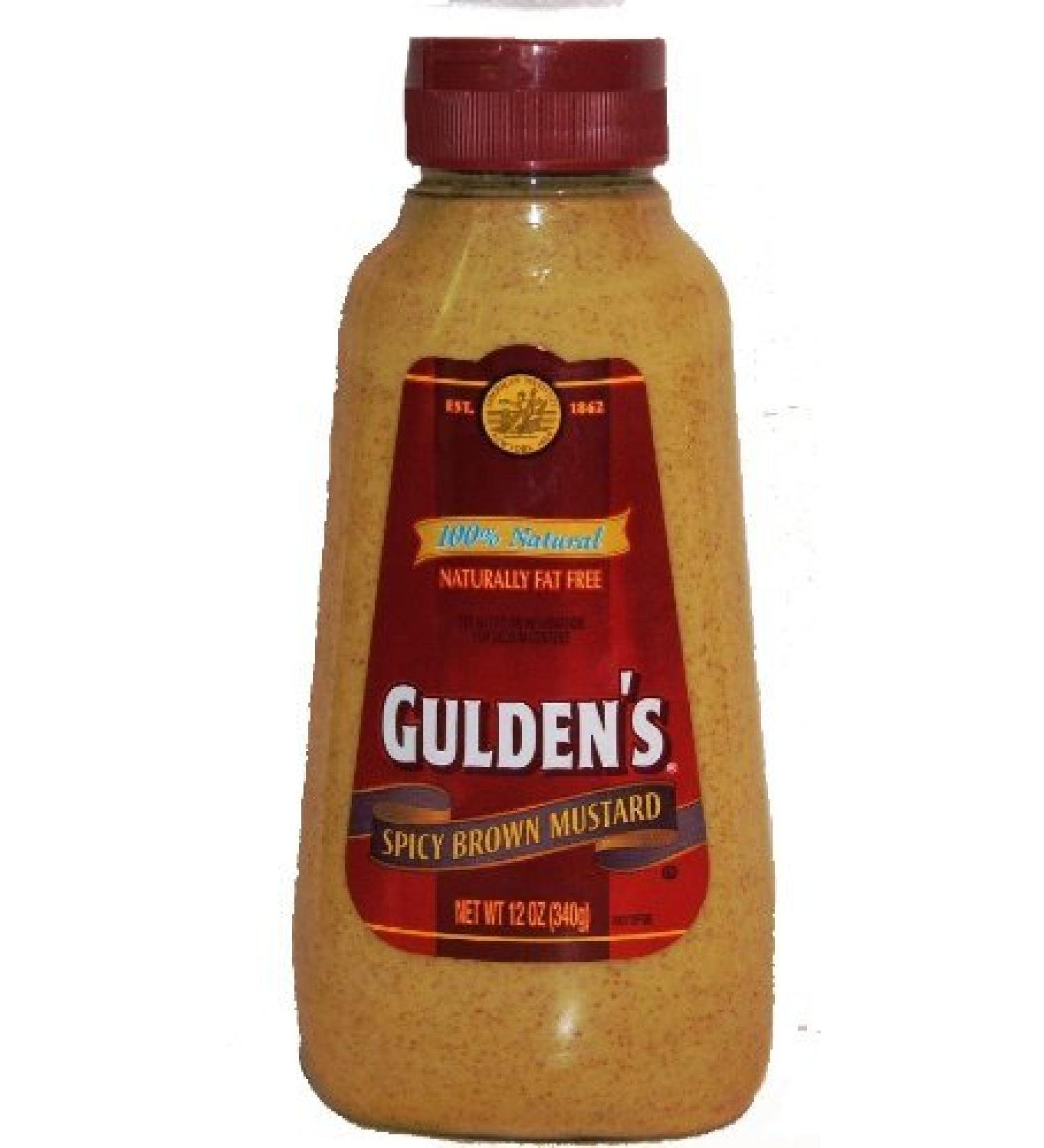 Gulden's 100 % Natural Spicy Brown Mustard - 12 oz Squeeze Bottle