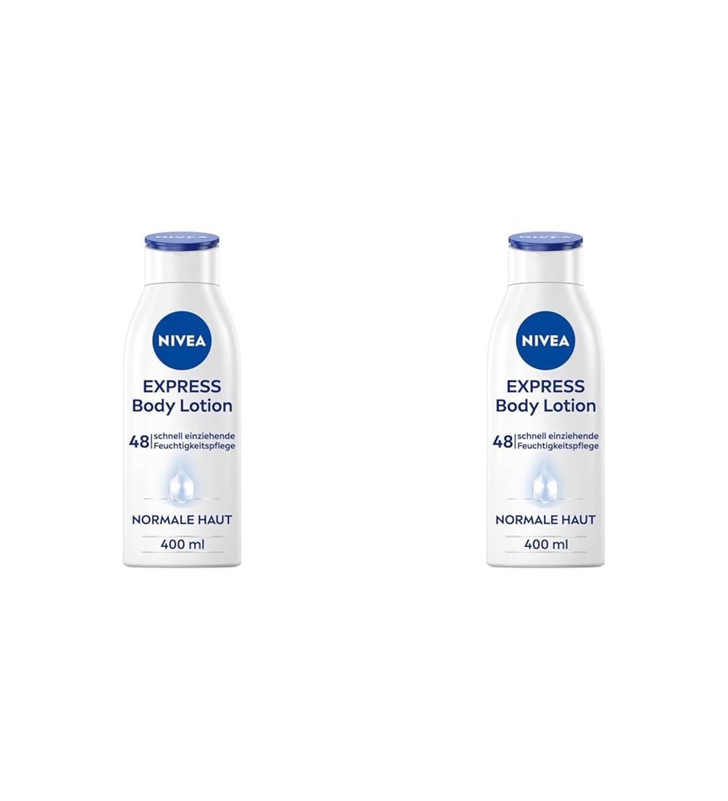 NIVEA Express Body Lotion 400 ml - Fast-Absorbing Moisturizing Cream with Marine Minerals & Deep Care Serum (2 Pack) - Buy Online on GoSupps.com