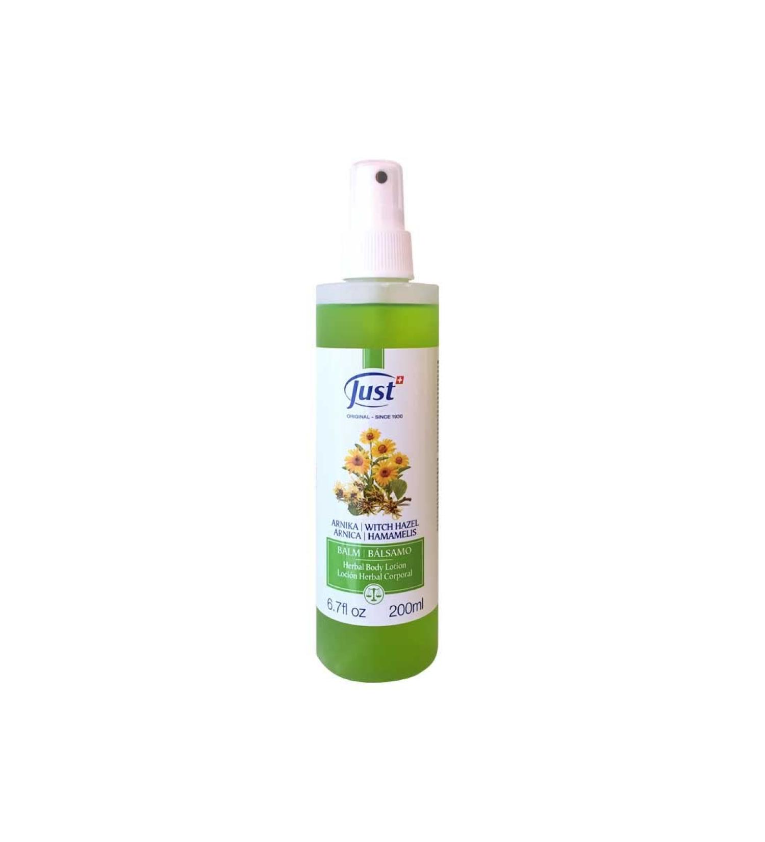 Buy Original Swiss JUST Spray Arnica & Hamamelis Body Balm 200ml - International Shipping Available - Buy Online on GoSupps.com