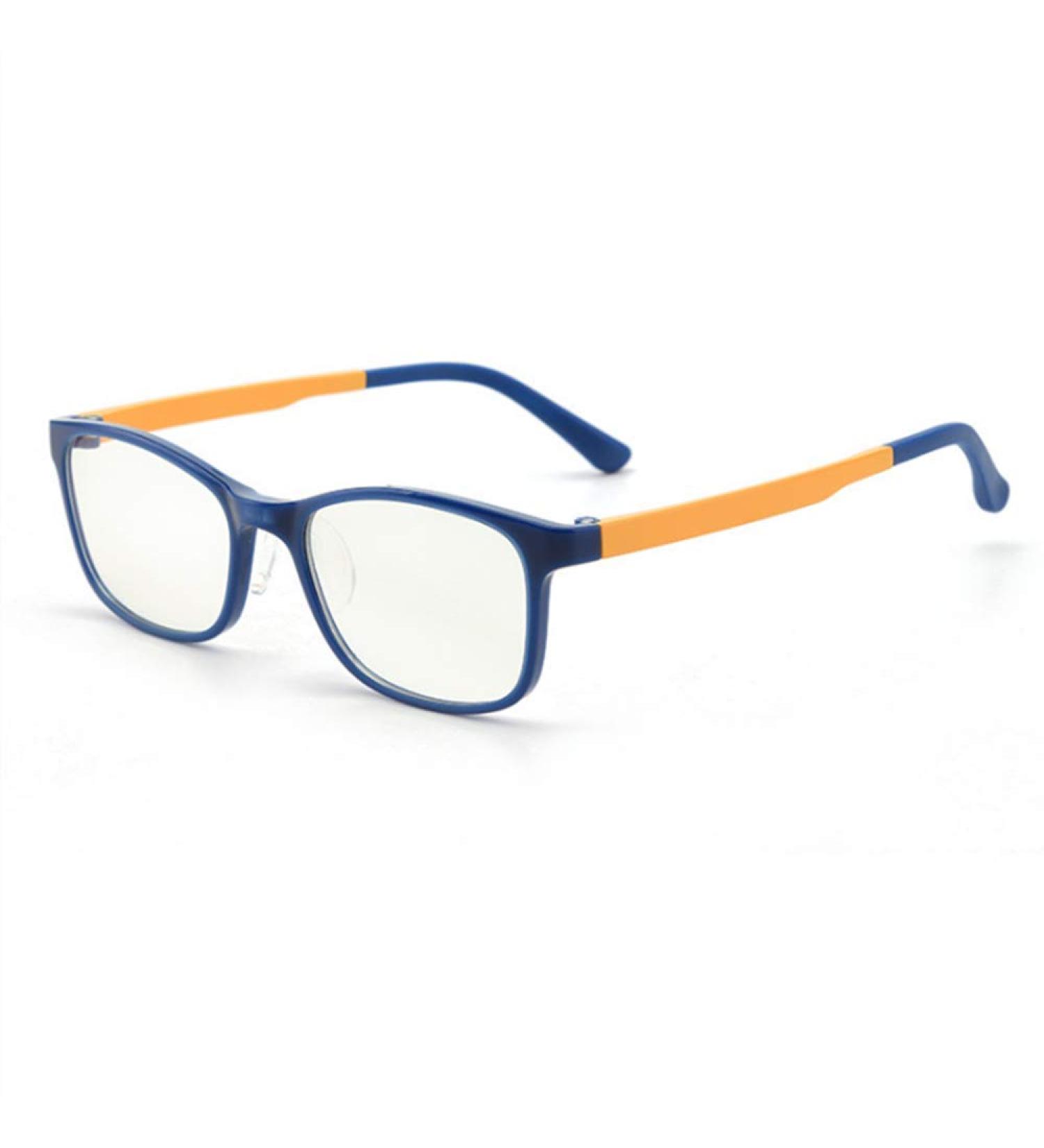 Glasses without presumption young girls anti-blue light computer glasses uv protection blue light filter glass pc TV online lessons protective glasses nerd glasses clear lens glasses frame with glasses case blue + yellow