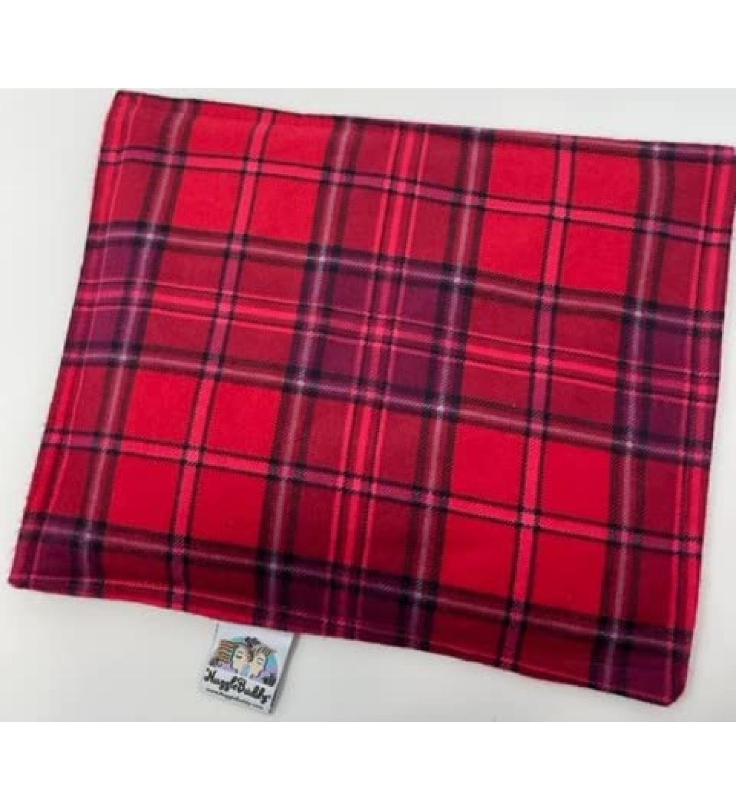 NuggleBuddy Moist Heat & Aromatherapy Organic Rice Pack for Microwave. Thick & Cozy Lipstick Plaid Flannel. Chamomile & Rosemary Aromatherapy! Great Gift Idea!