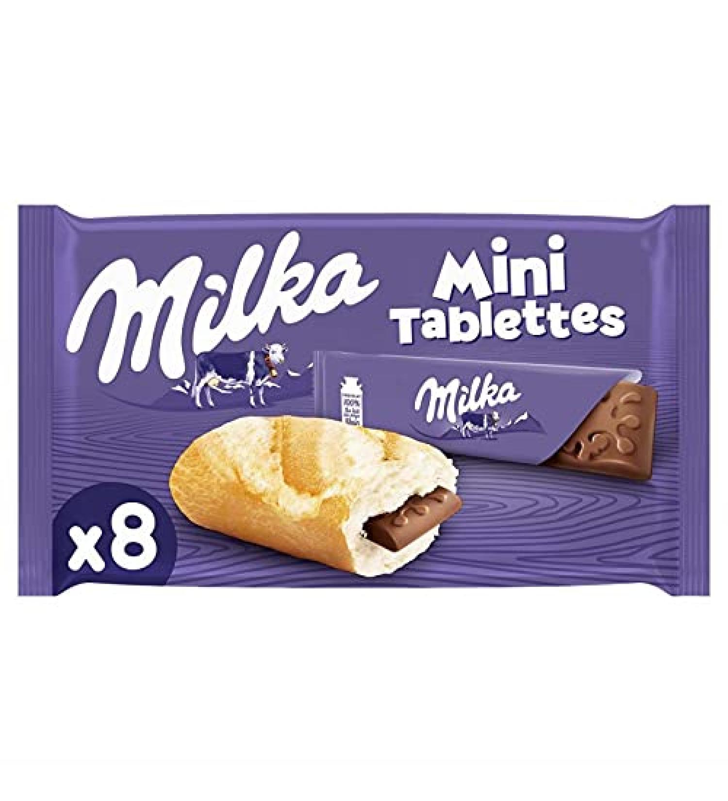G n rique MILKA - Mini Chocolate Bars 200g - Milk & Dark Assortment - Deliciously Melt-in-Your-Mouth for the Whole Family - Ideal for a Gourmet and Comforting Snack - Pack of 4 - Sold in Packs