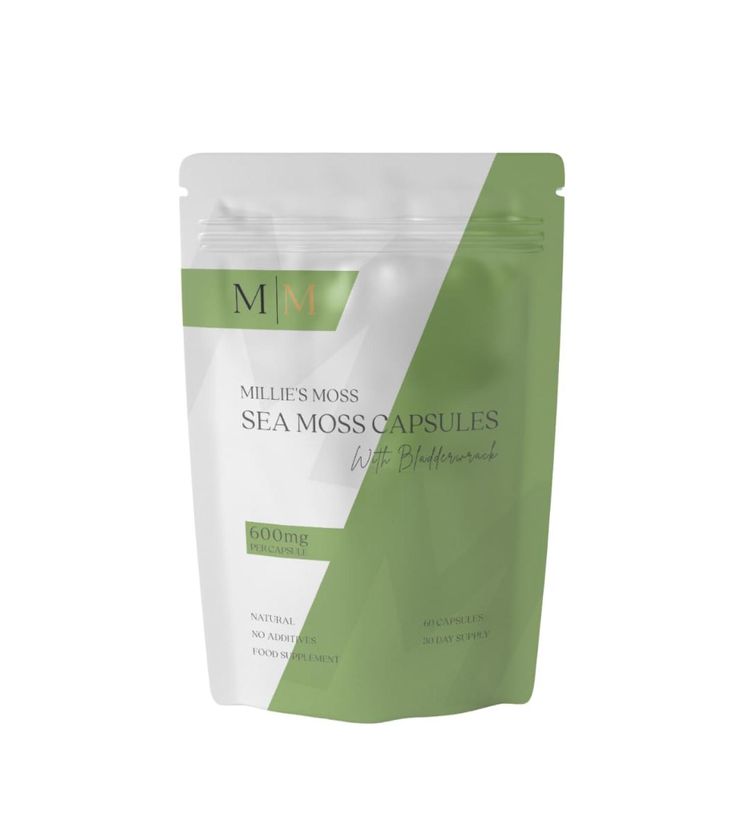 MORG Organic Sea Moss Capsules - 60 Vegan Friendly Capsules for Thyroid Support - Caribbean Sourced Raw Sea Moss Powder - Immune Boost with Bladderwrack - Buy Now! - Buy Online on GoSupps.com