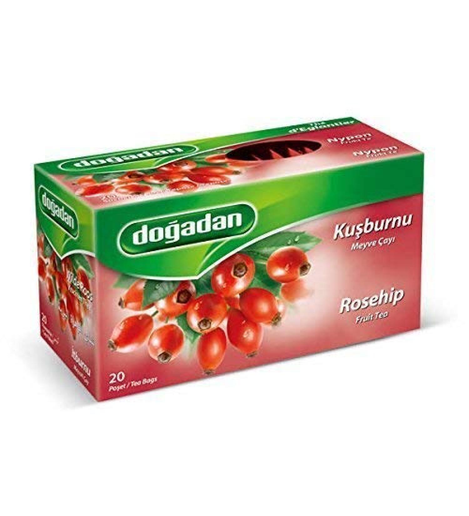 Dogadan Rosehip Fruit Tea Kusburnu Meyve Cay 20 Tea Bags