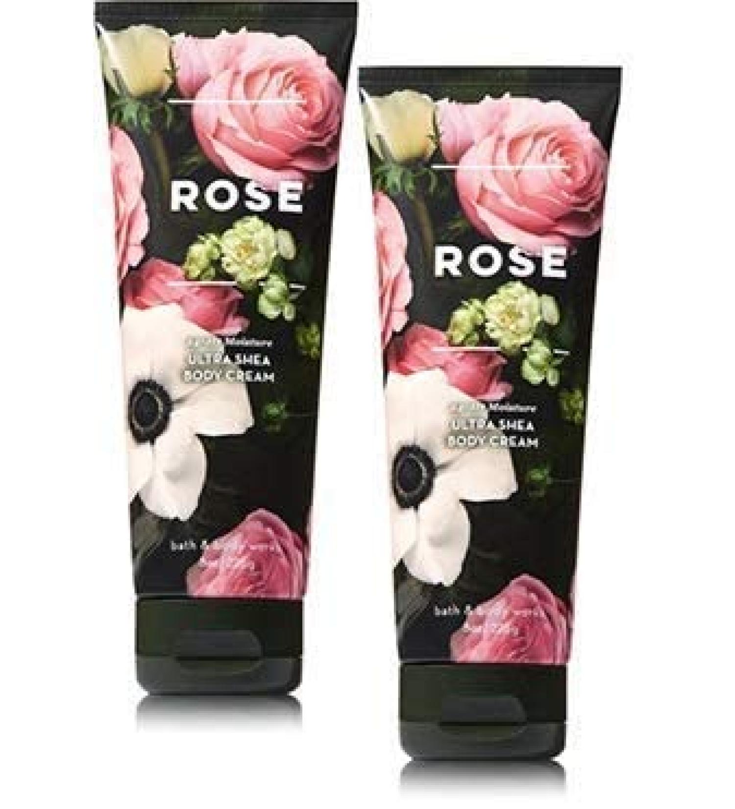 Bath and Body Works 2 Pack Rose Ultra Shea Body Cream 8 Oz. Rose 8 Ounce (Pack of 2)