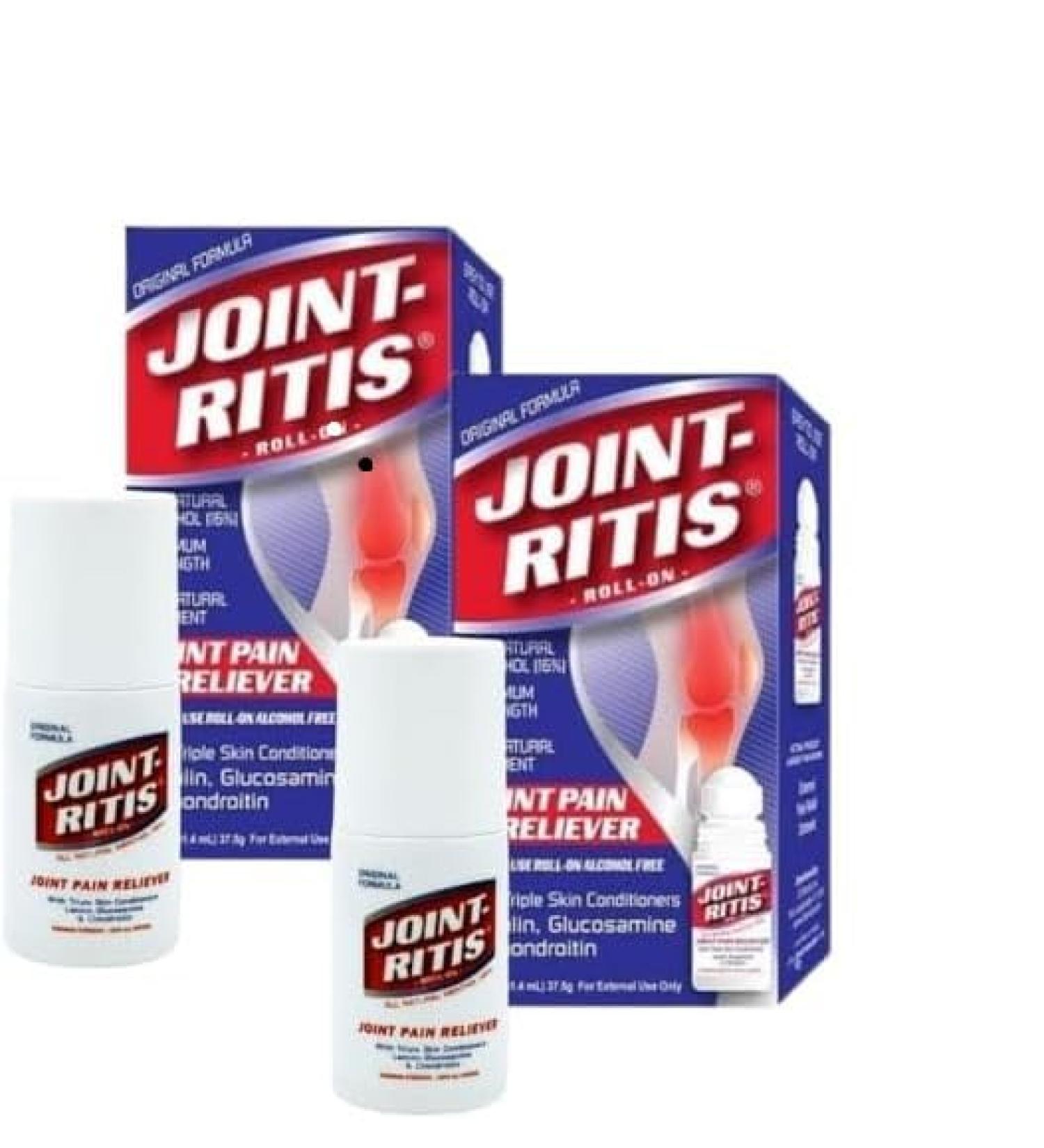 2-Pack | Fast Relief Joint-Ritis | All-Natural | Maximum Relief for Back Neck and Joints | Easy to Apply 2 fl oz Roll-On