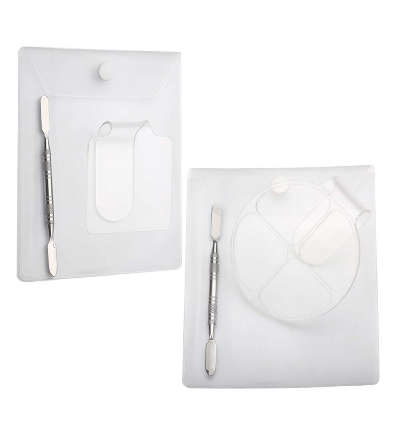 Minkissy Makeup Palettes & Handmade Rings | 2 Set Color Mixing Plates for Manicure & Makeup Base - International Shipping Available - Buy Online on GoSupps.com