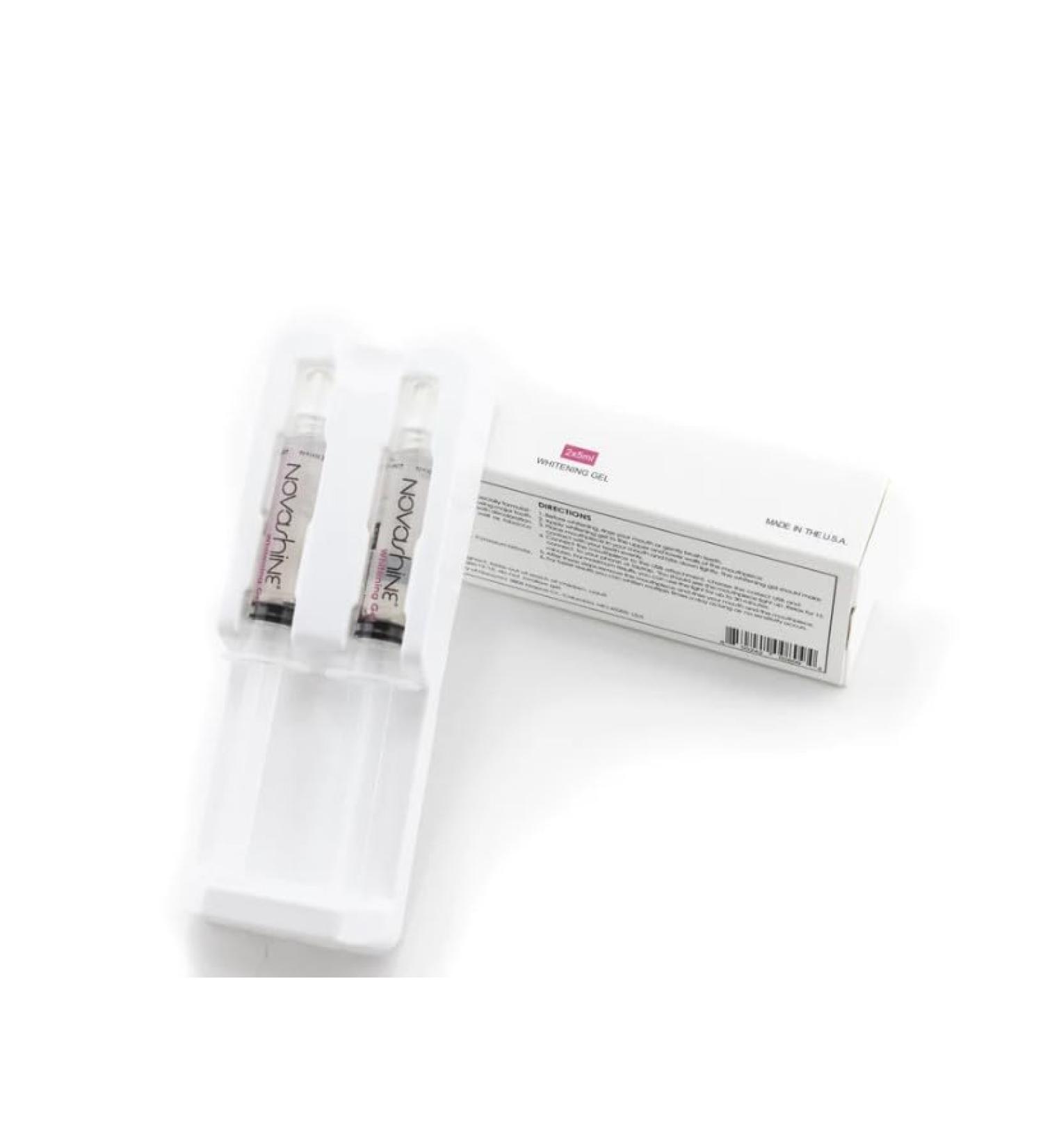 Novashine Teeth Whitening Gel Syringe Refill Pack 2X 5ml Syringes No Sensitivity Use with Novashine LED Light 1 - Buy Online on GoSupps.com