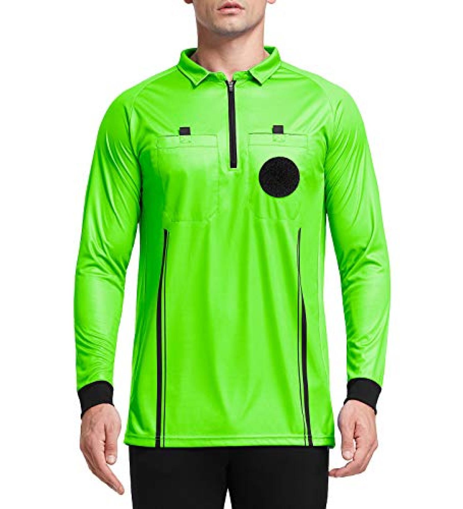 FitsT4 Men's Pro Soccer Referee Jersey Long Sleeve Green - Size Medium - Buy Online on GoSupps.com
