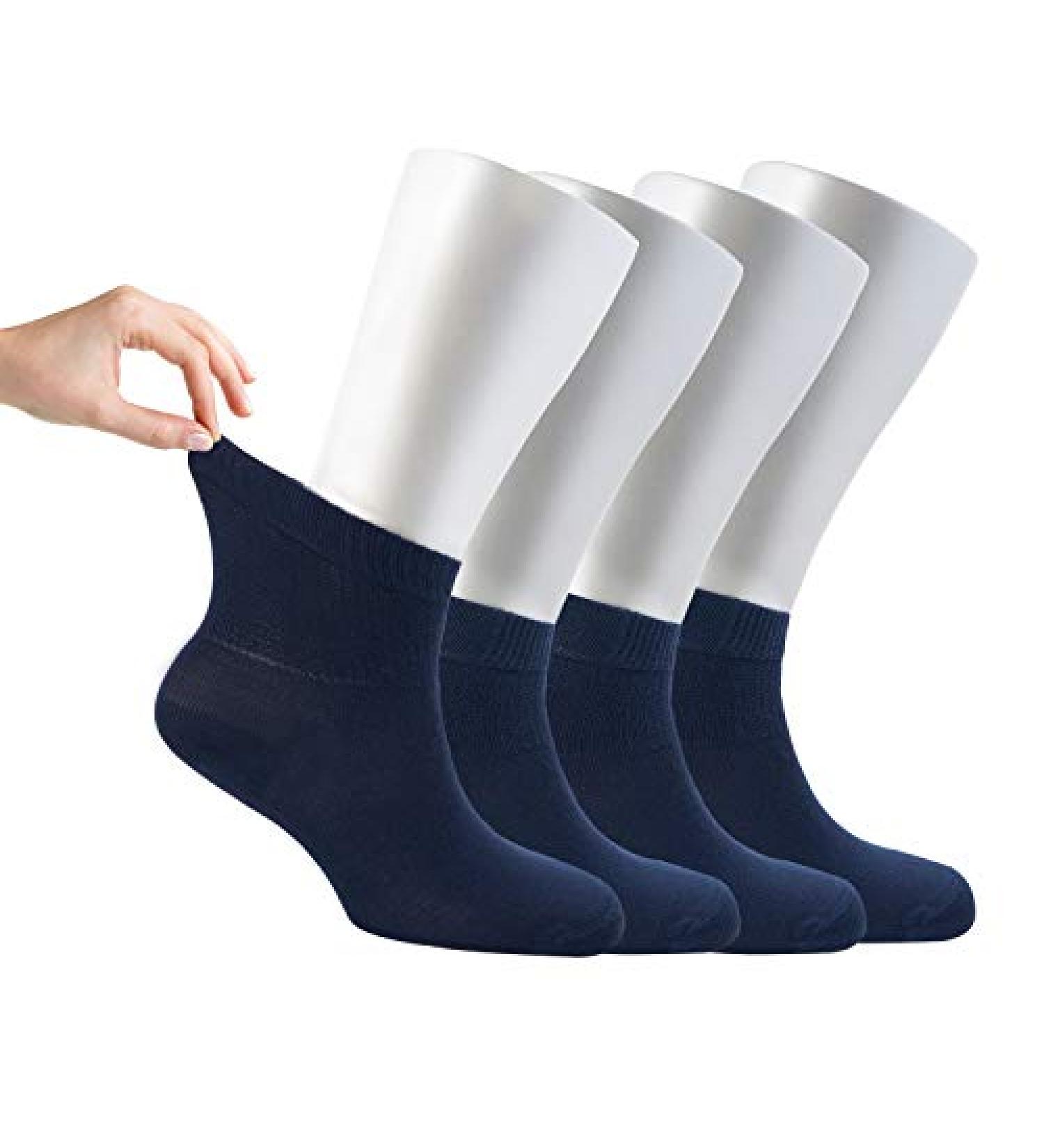 Cozyfeel Women's Diabetic Ankle Socks - 4 Pairs, Navy Blue, Size M - Buy Online on GoSupps.com