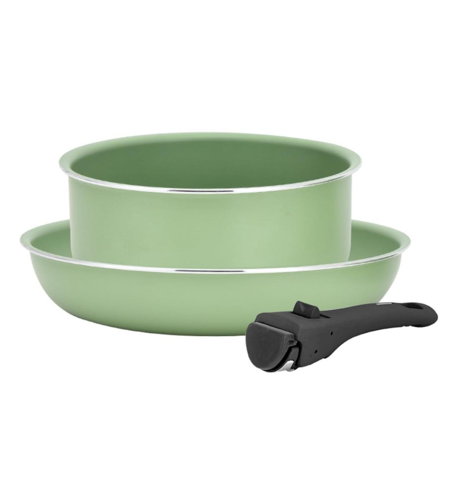 3PCS Frying Pan Set with Detachable Handle Space Saving Cookware Frying Pan Sauce Pan Non-Stick Oven Safe Up Dishwasher Safe Non Stick Frying Pan with Removable Handle - Buy Online on GoSupps.com