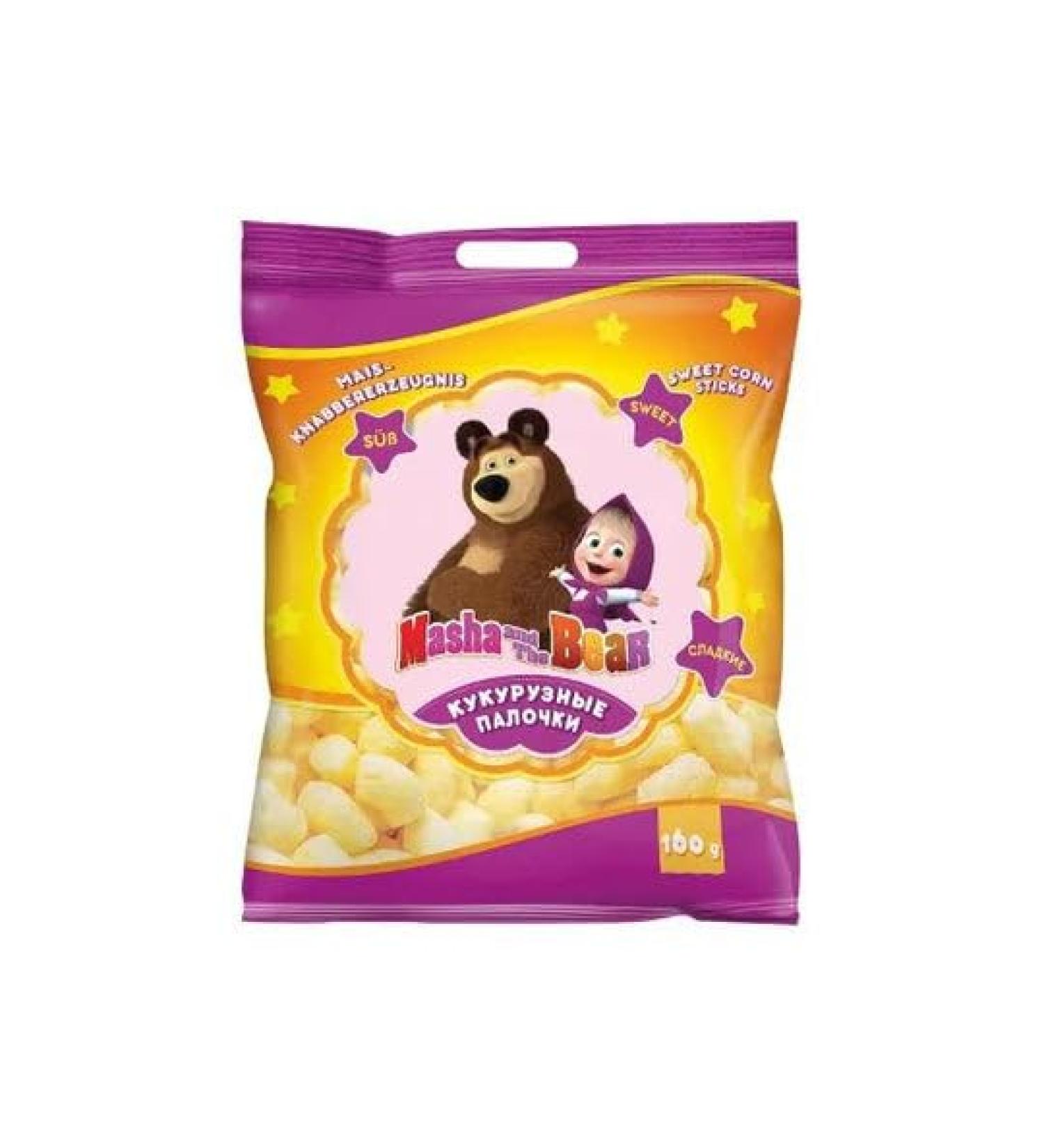 Sweet Corn Sticks "Masha and the Bear" with Sweet Flavour 160g (Pack of 3) | " " 160