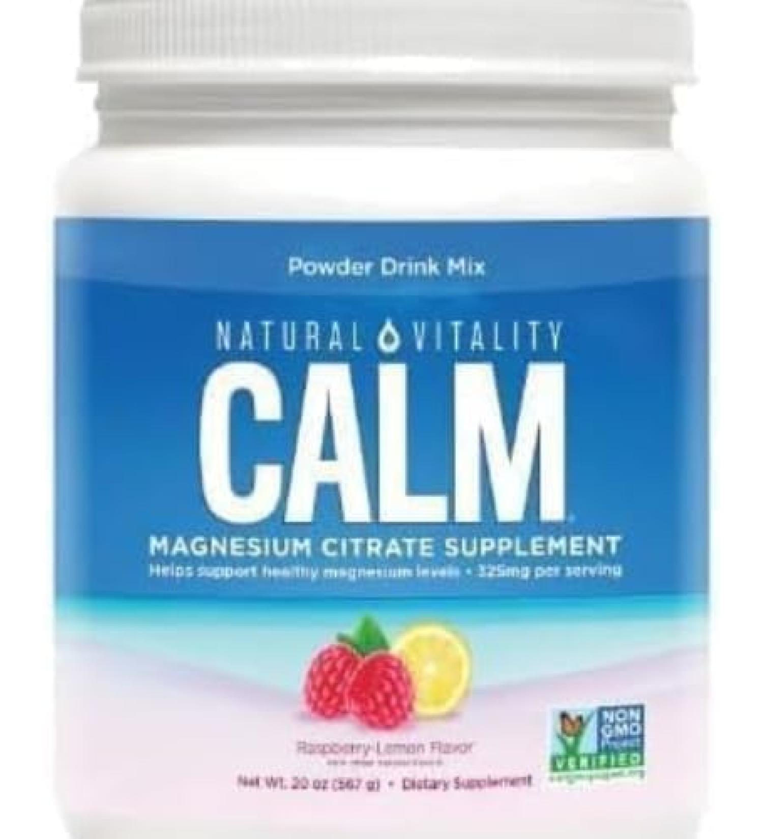 Natural VitaIity Calm Magnesium Citrate Powder Raspberry Lemon Flavor Plus vsl Sticker