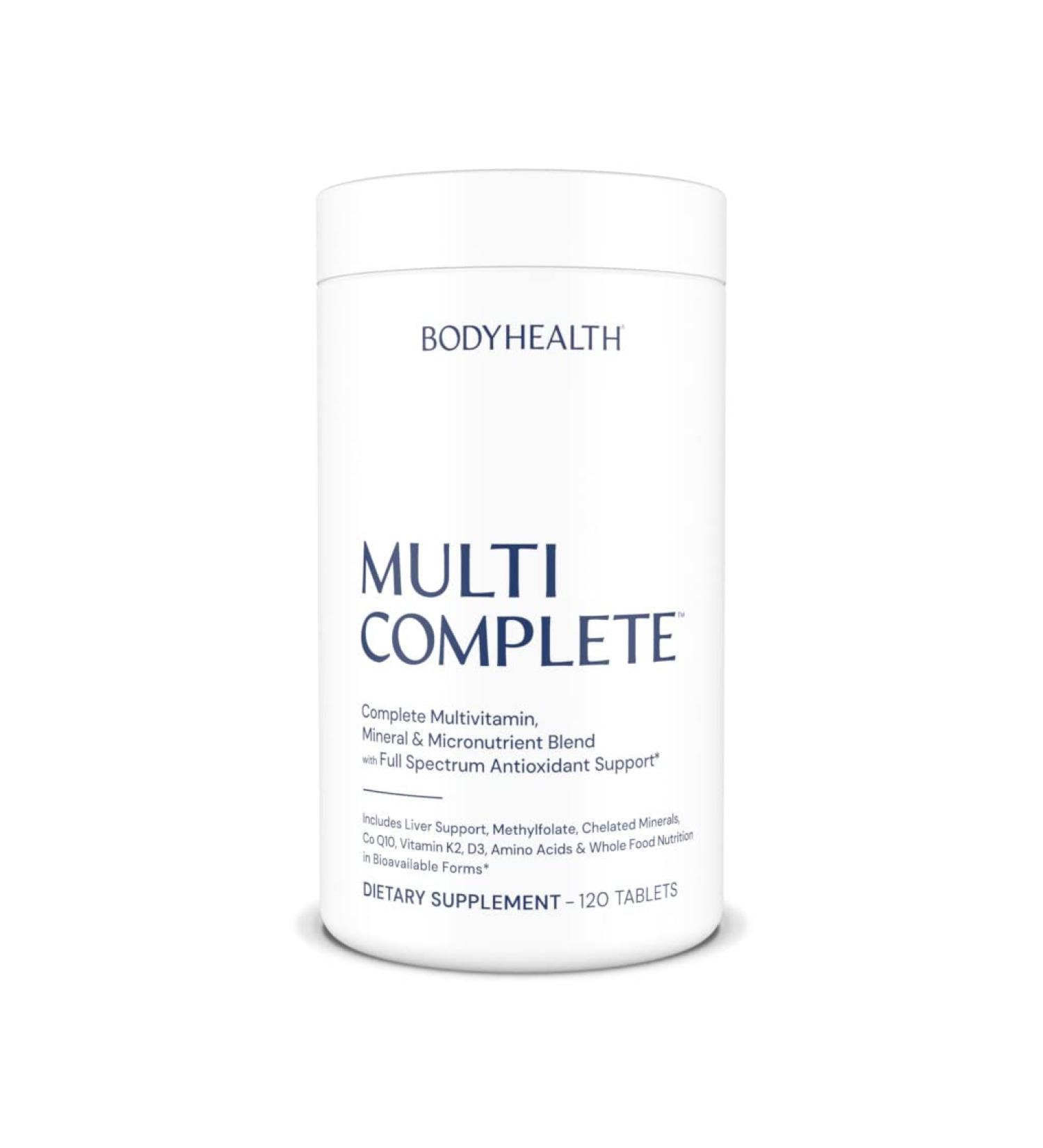 BodyHealth Multi Complete 120 Ct Daily Multivitamin for Men and Women with Whole Foods and Antioxidants - Vegan and Non GMO - Buy Online on GoSupps.com