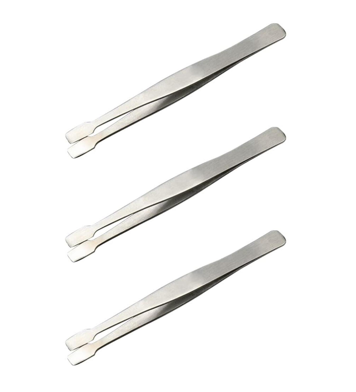 Exceart 3-Piece Stamp Tweezers Set | Eyelash Extension & Flat Pointed Tip Applicator | Silver Tool for Eyelash & Philately Collectors | International Shipping - Buy Online on GoSupps.com