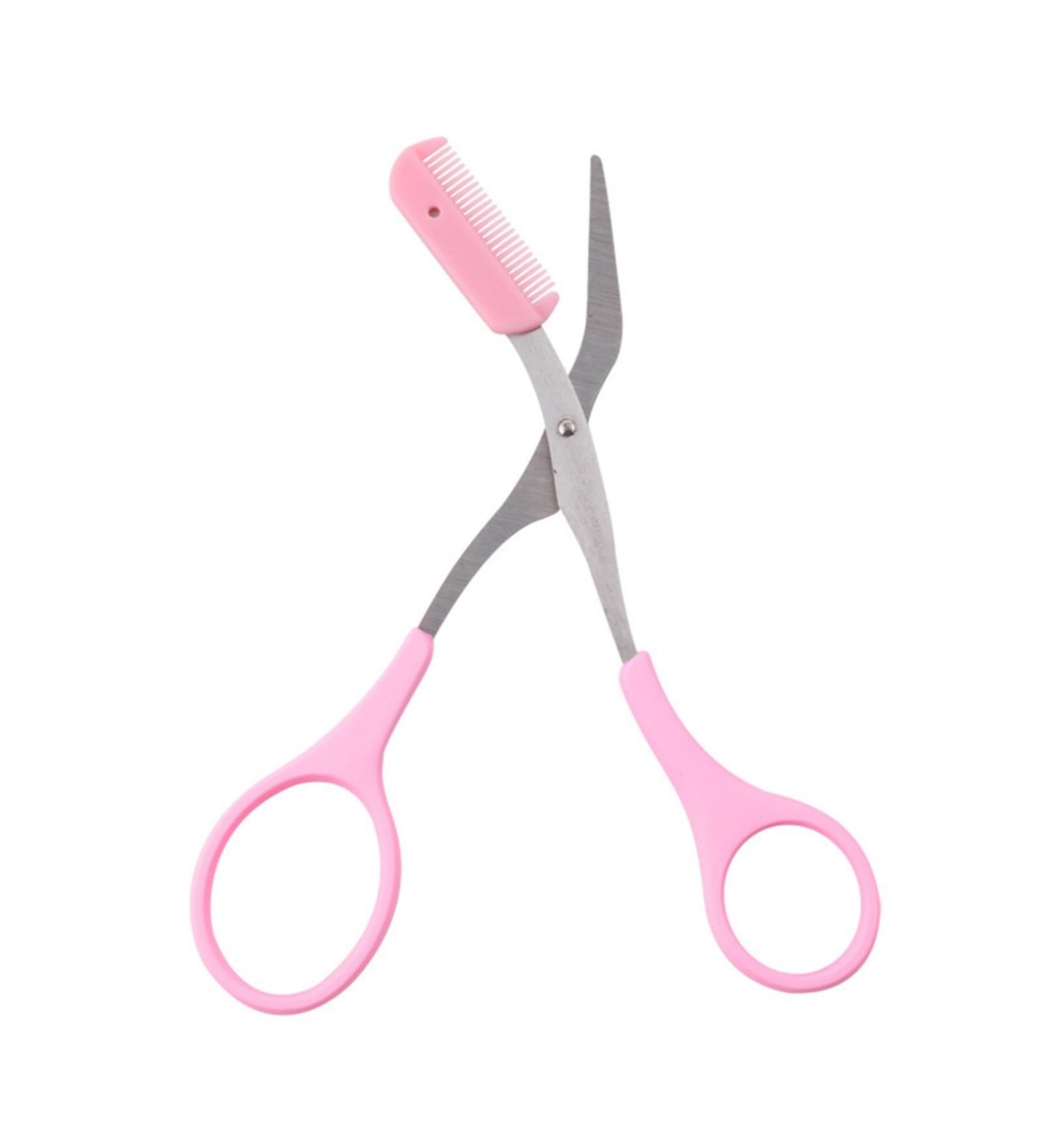 XCVFBVG Scissors Eyebrow Trimmer Scissors Comb Stainless Steel Brow Hair Scissors Clips Shaping Razor Grooming Trimmer Makeup Accessories(Color:Pink) - Buy Online on GoSupps.com