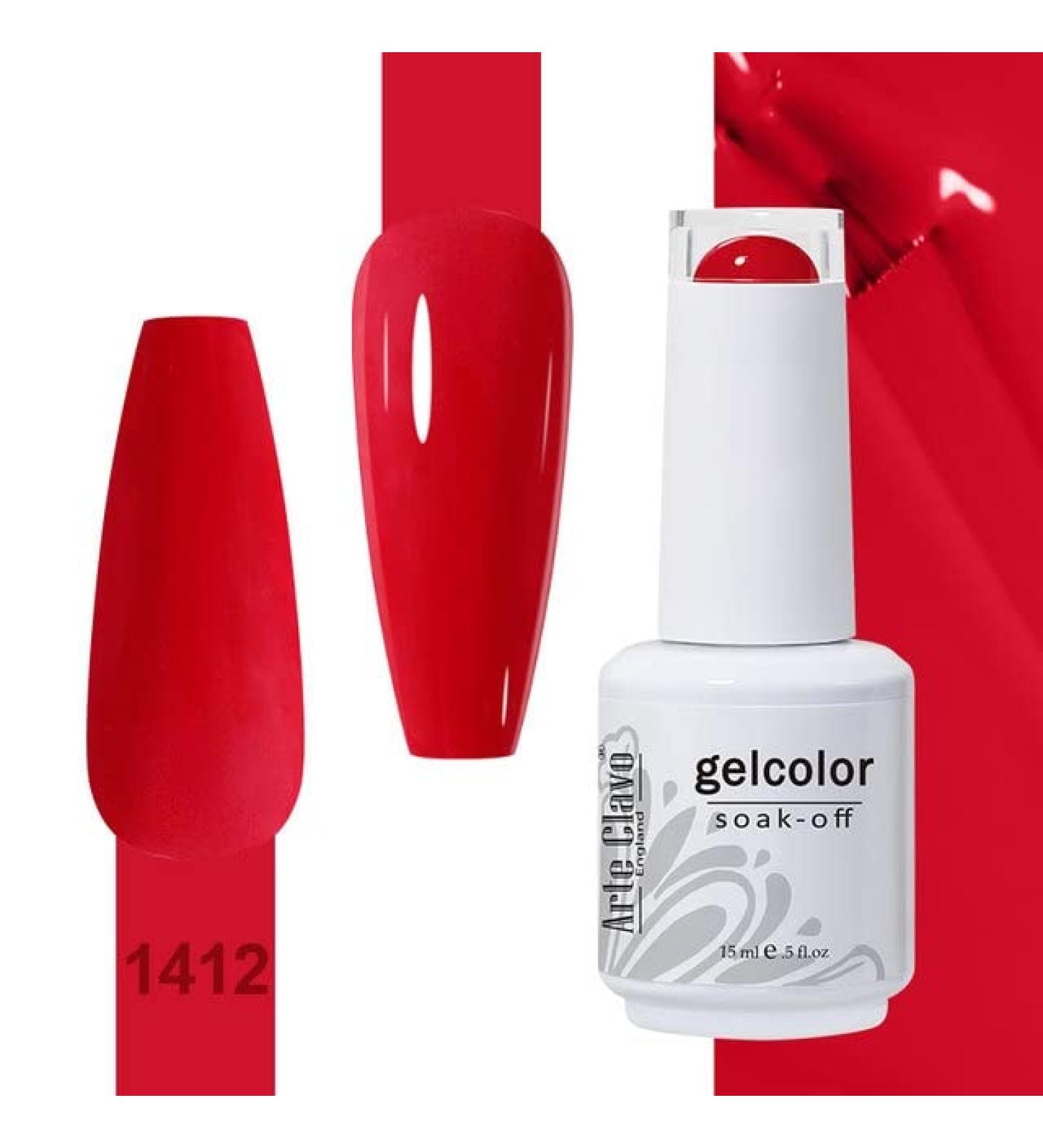 ArteClavo Soak Off UV LED Gel Nail Polish Hybrid Varnish 99Colors Nail Art Charm Manicure Semi-Permanent Base Top Coat Nails Gel - (Color: 1412) - Buy Online on GoSupps.com