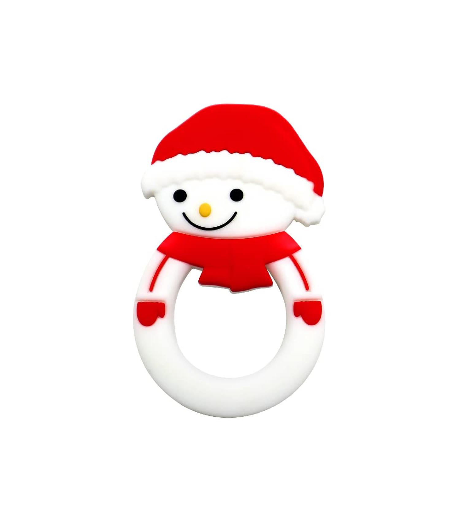 Silicone Teething Toy for Babies and Toddlers - Snowman Design | BPA-Free, Christmas & Halloween Gift | Soothes Teething Pain - Buy Online on GoSupps.com
