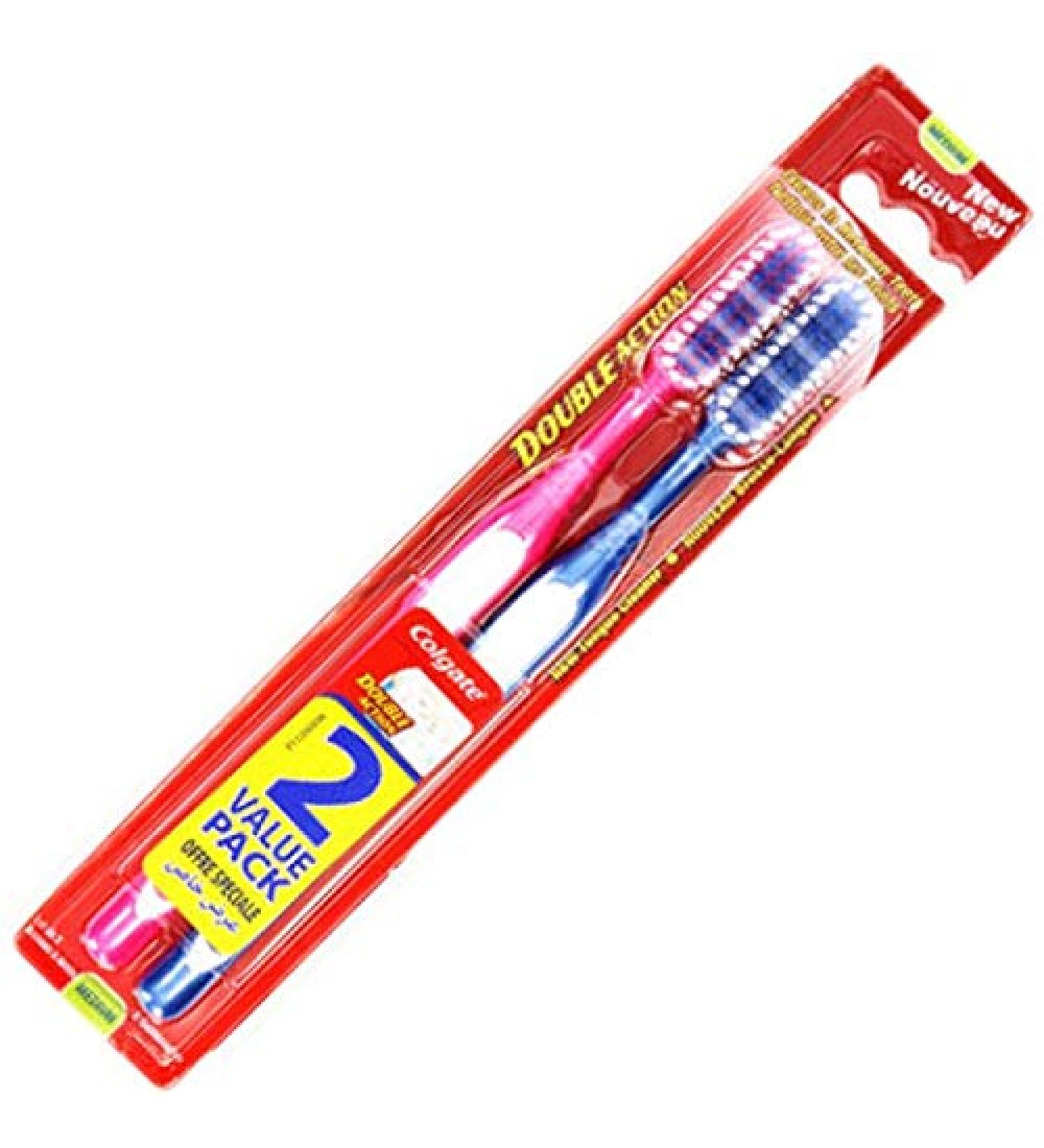 12 pcs. Toothbrush COLGATE Double Action 2 pack medium 18cm