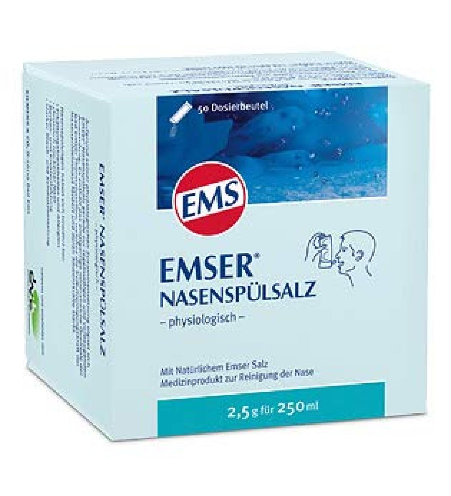 Emser nasal rinse salt economy set 2x50 bags. For thorough cleaning of your nose with natural Emser salt and minerals.